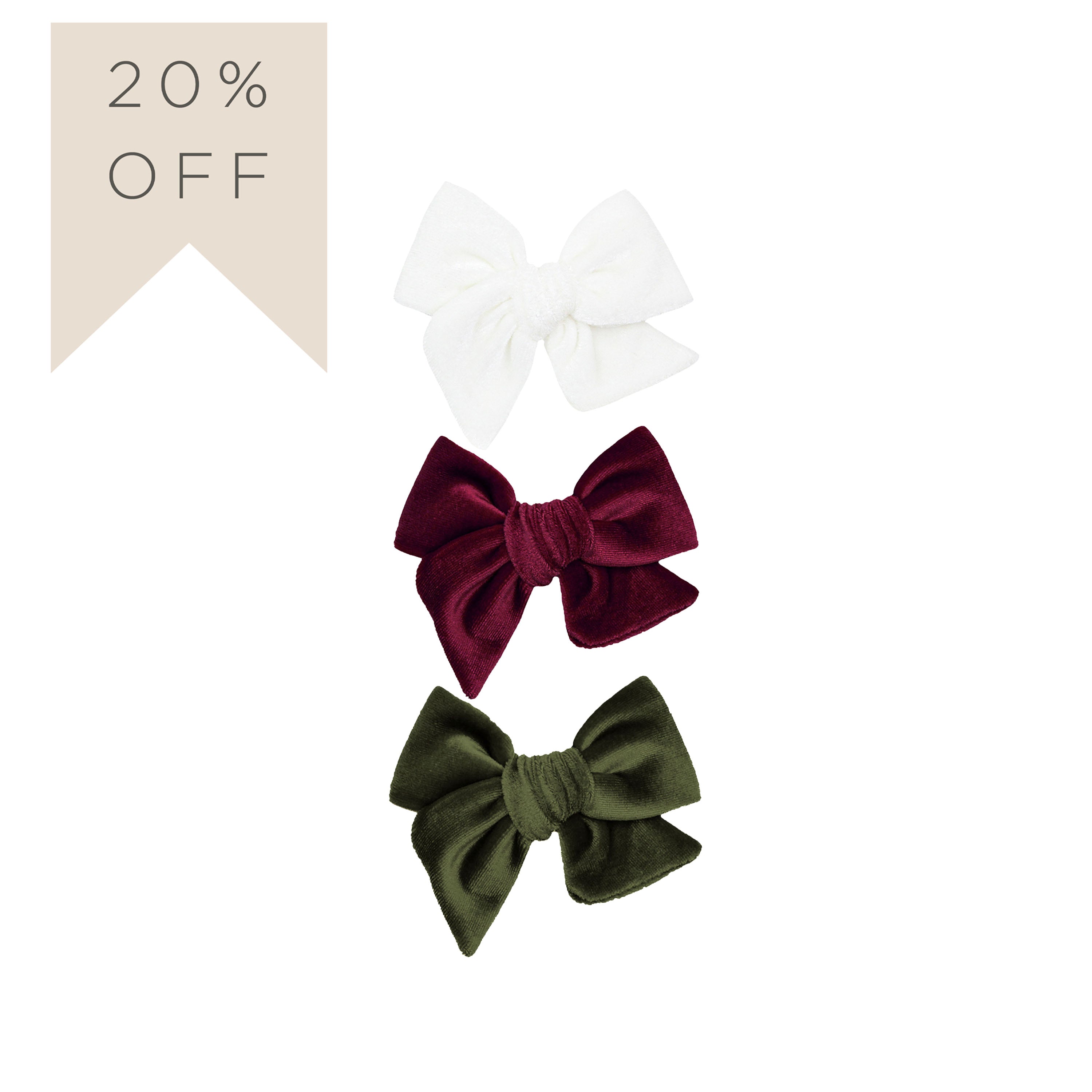 Velvet Bow 3 Pack: Wine Clips