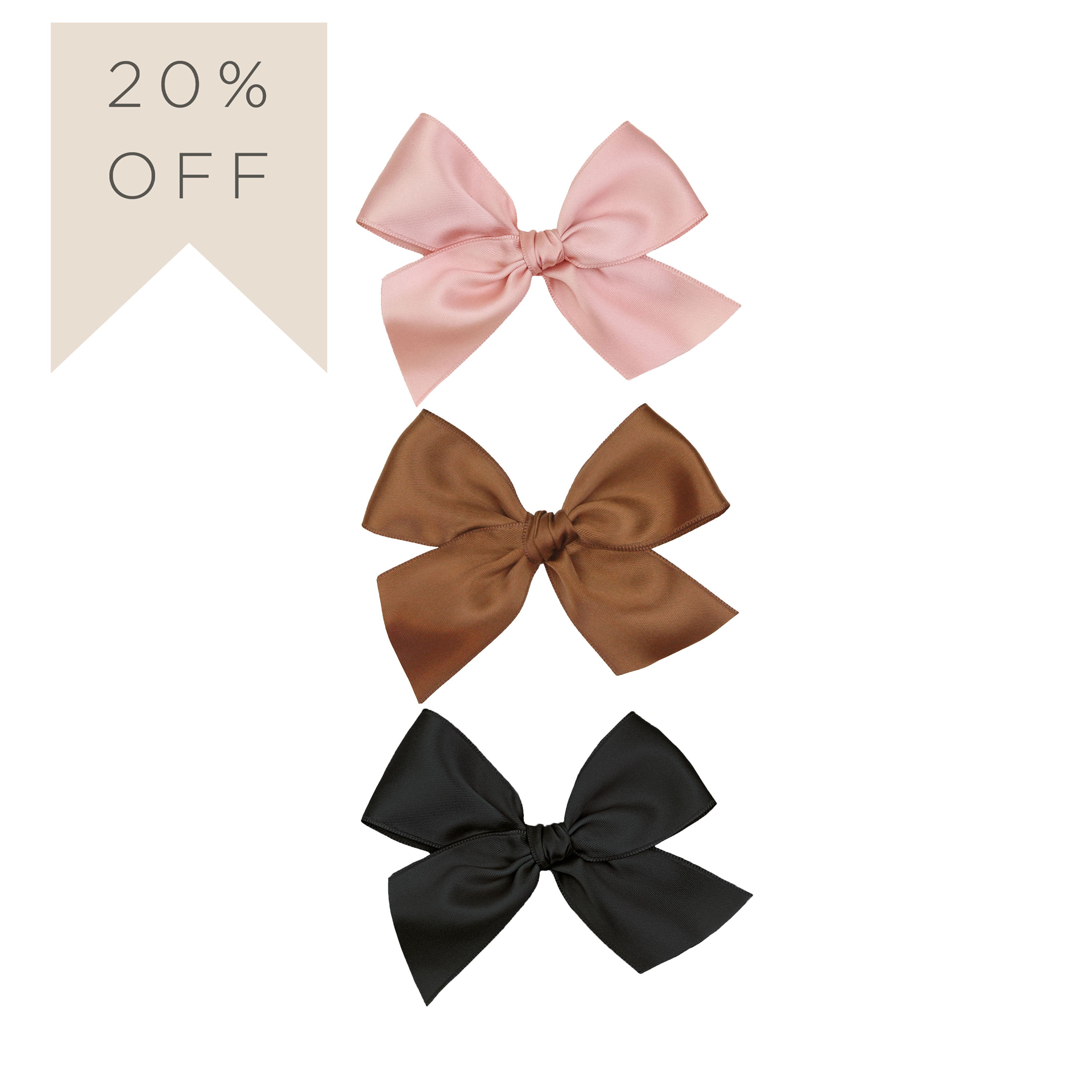 Satin Bow 3 Pack: Chocolate Clips