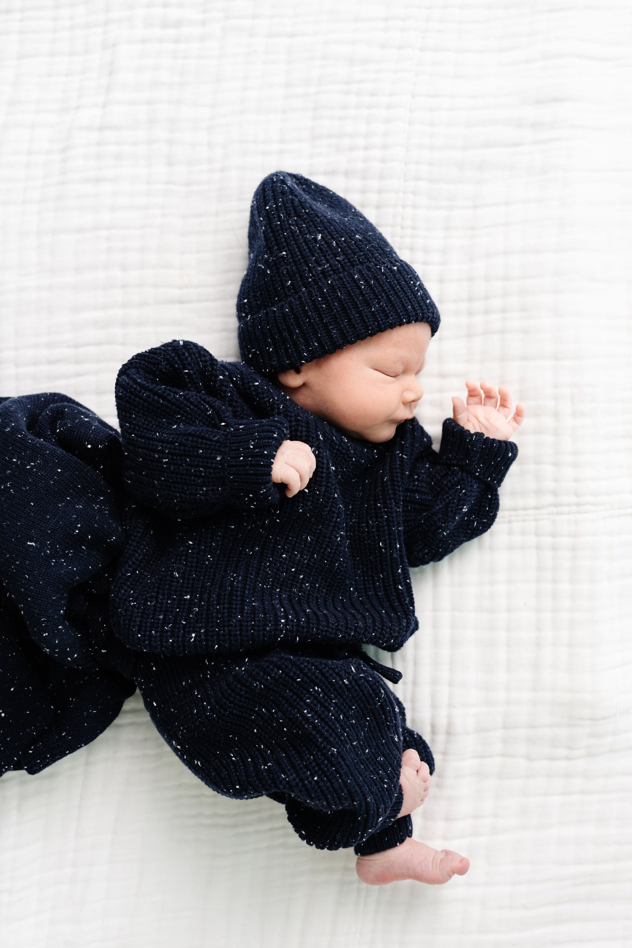 Knit Beanie - Navy Speckle