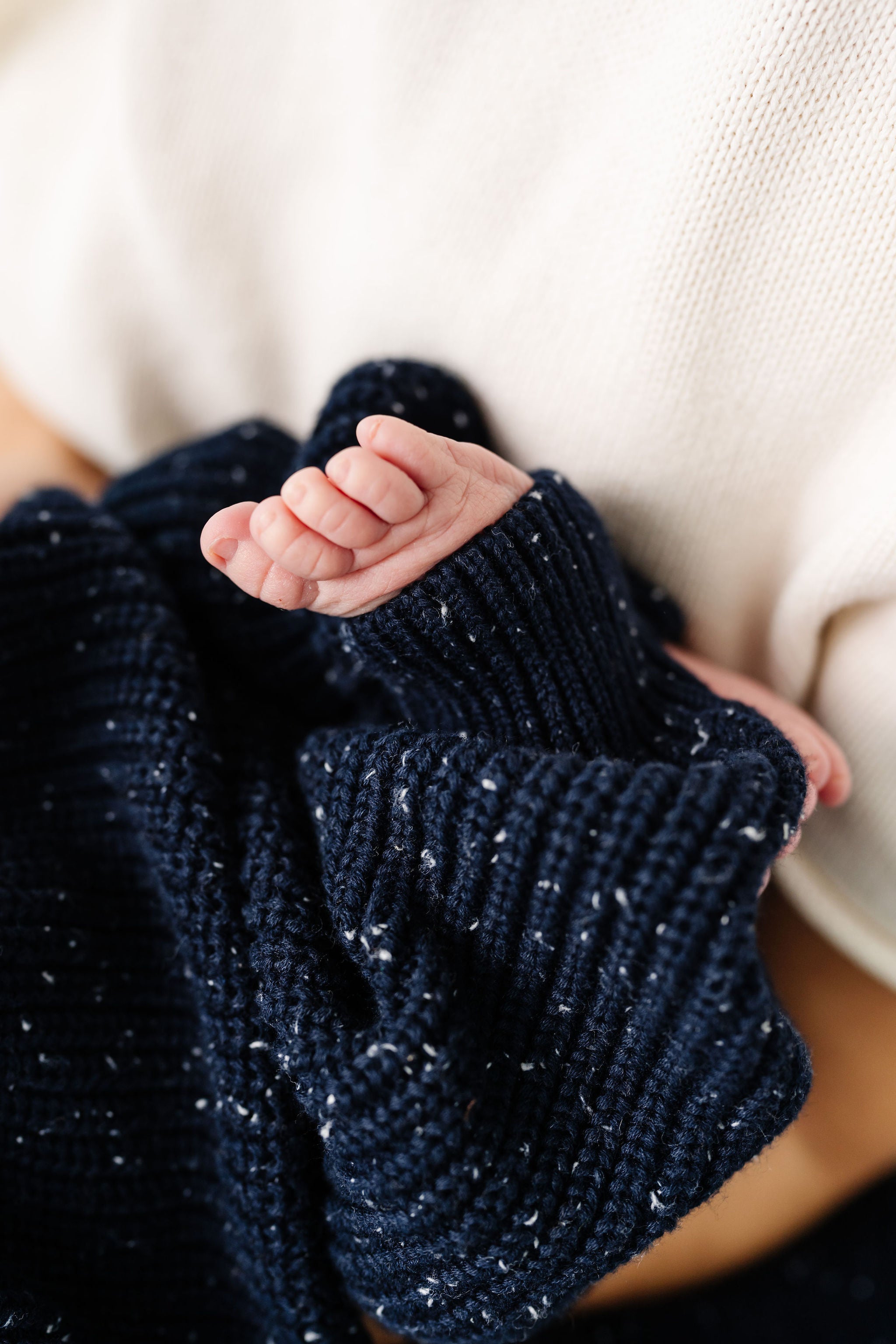 Knit Blanket - Navy Speckle