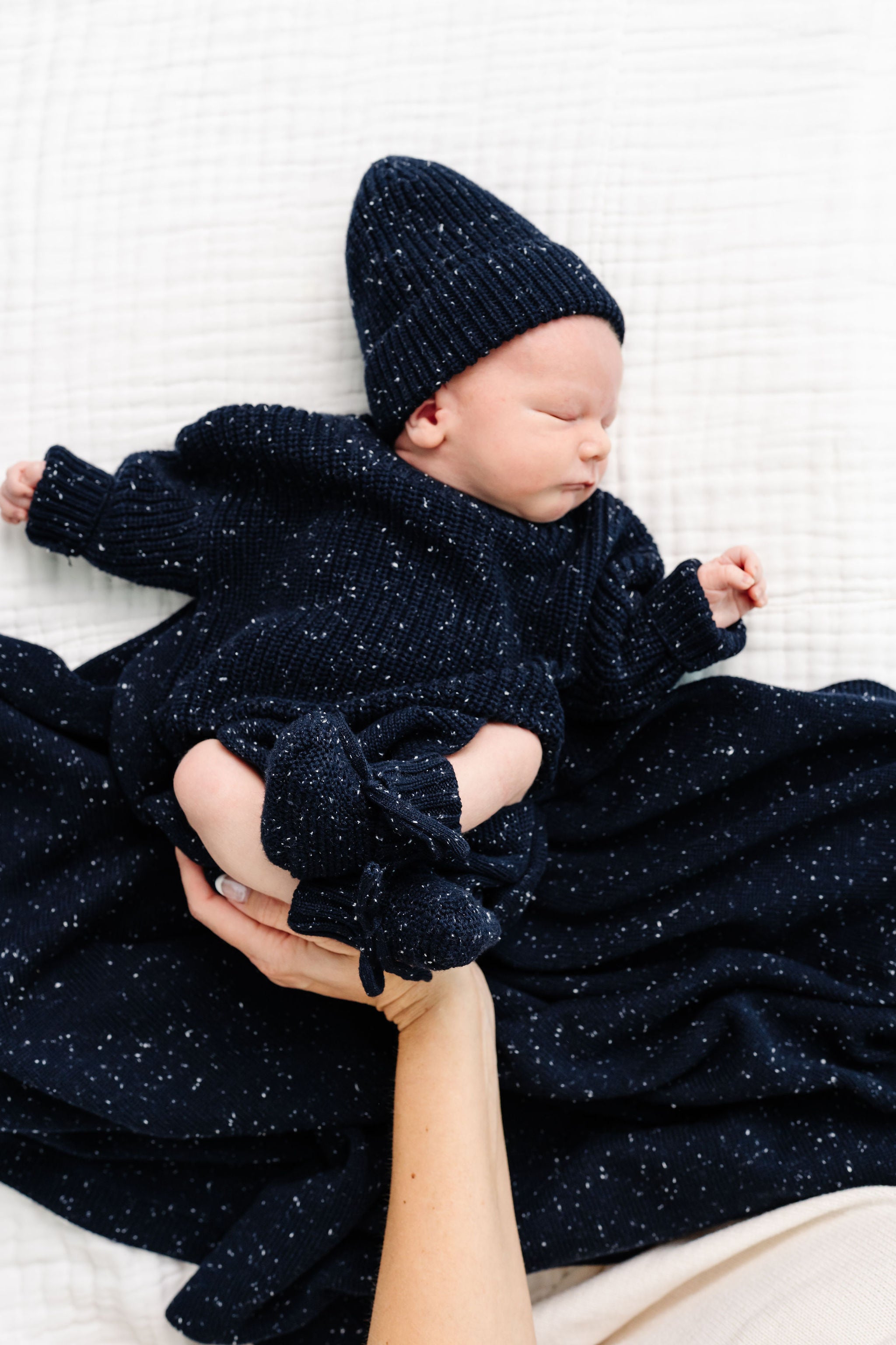 Knit Blanket - Navy Speckle