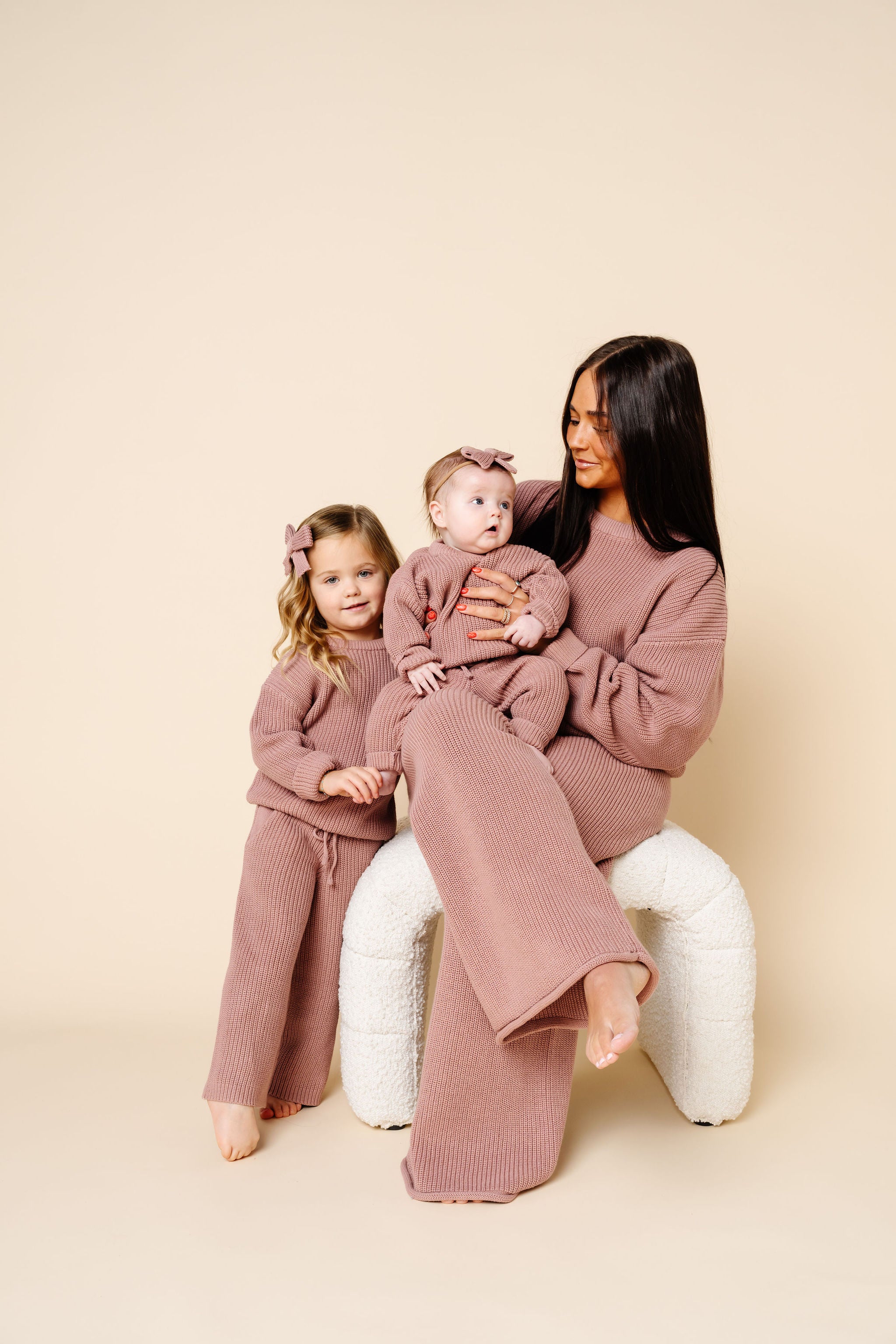 Knit Women's Chunky Sweater - Mauve