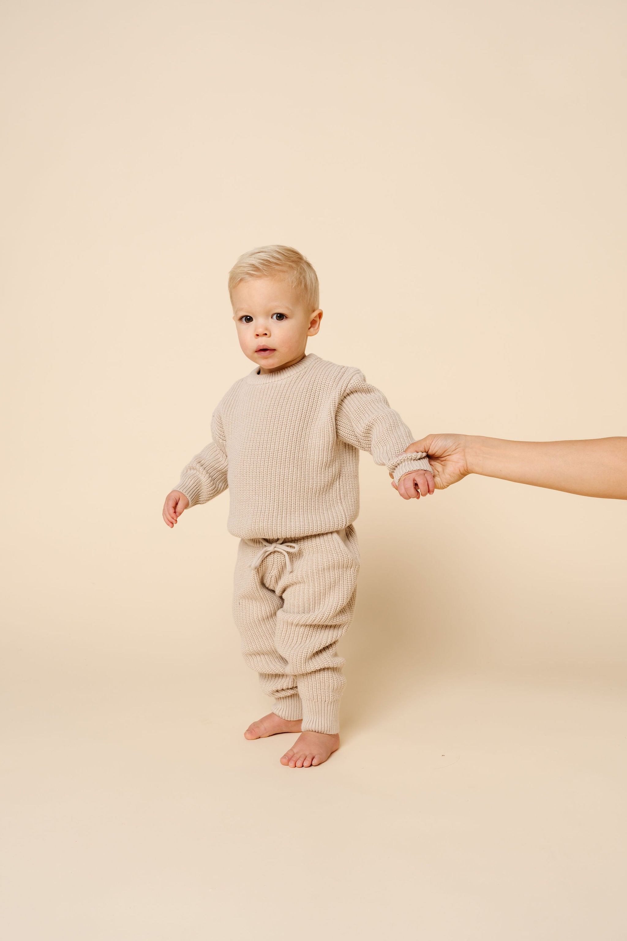 Knit Jogger Pants - Tan