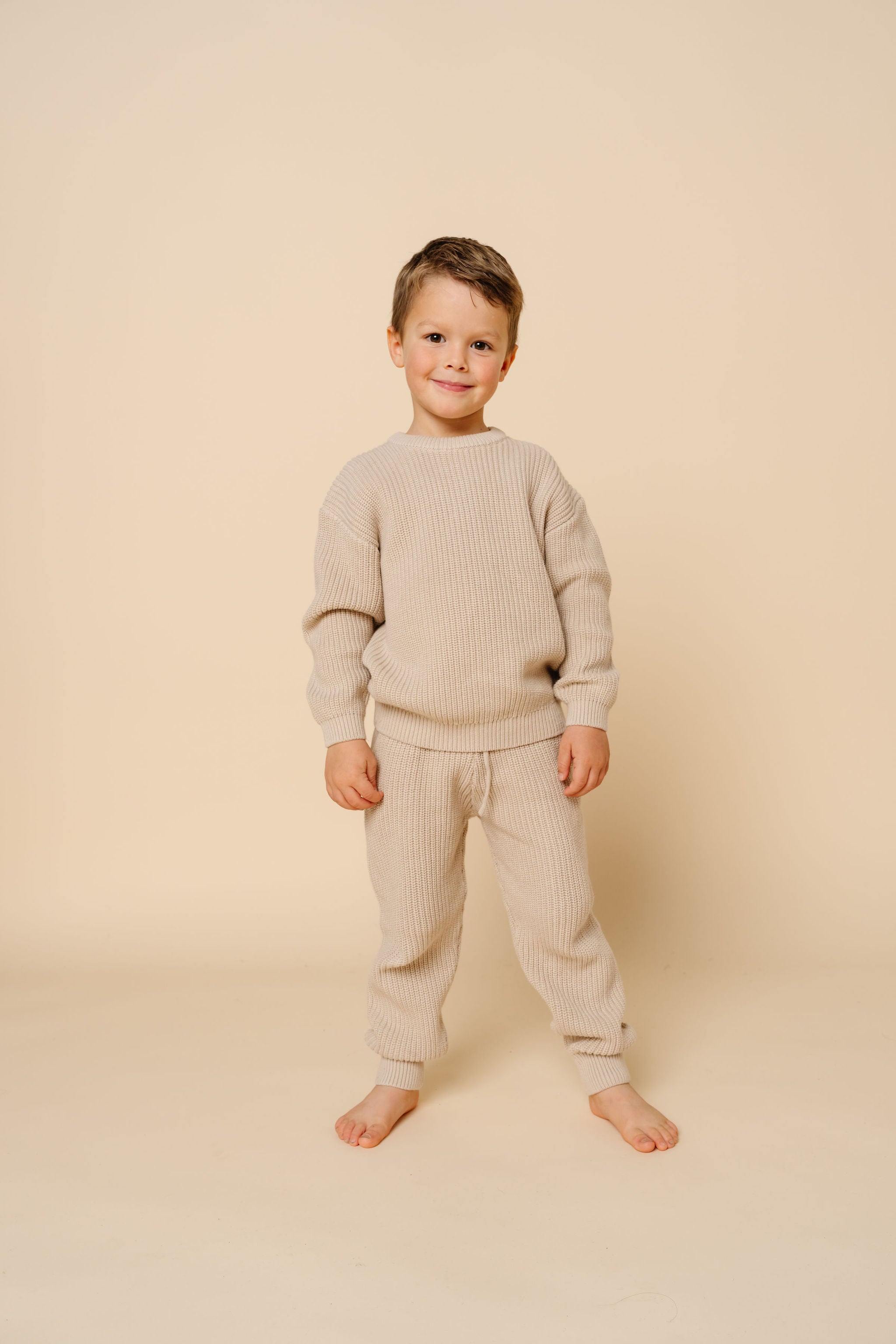 Knit Jogger Pants - Tan