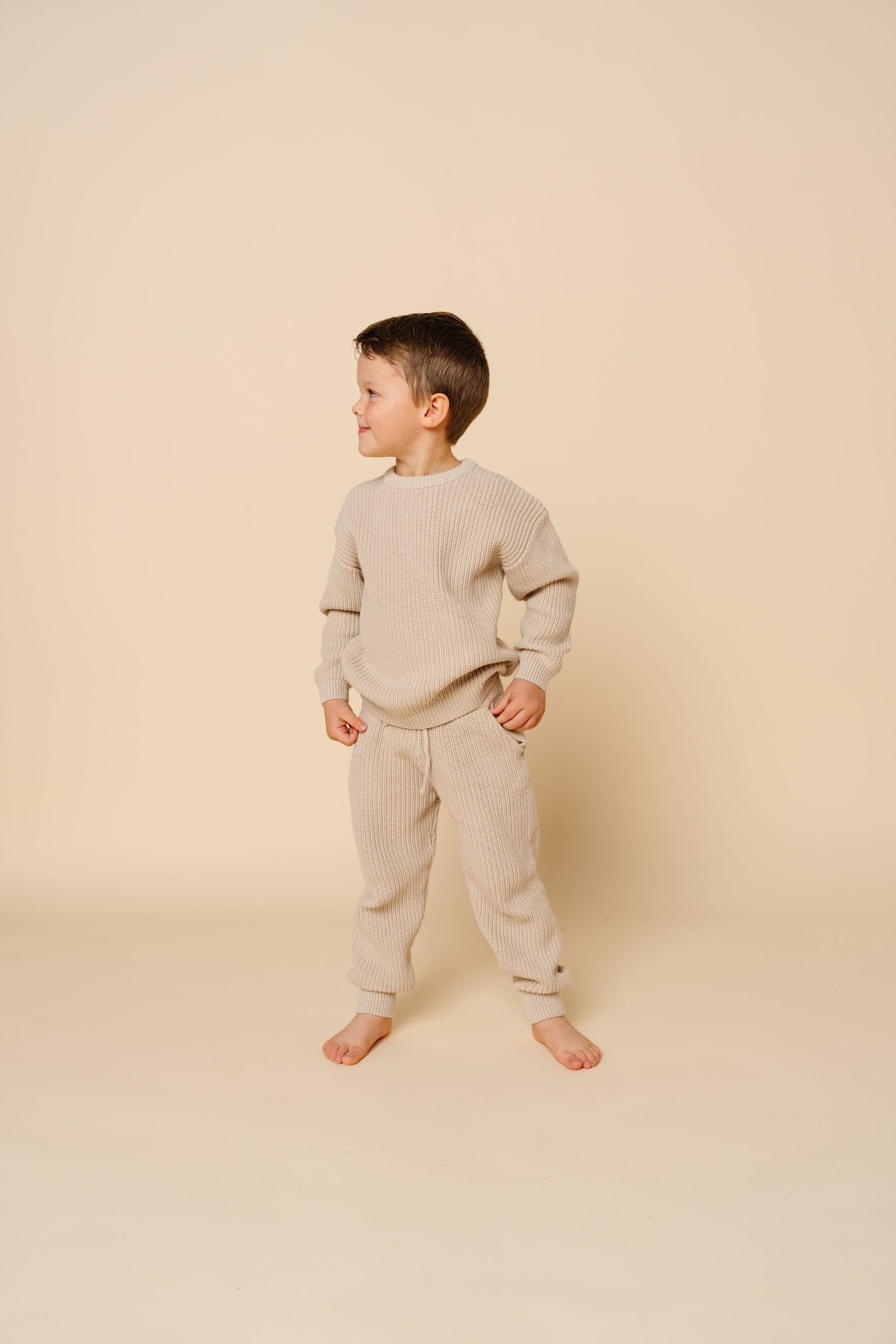 Knit Jogger Pants - Tan