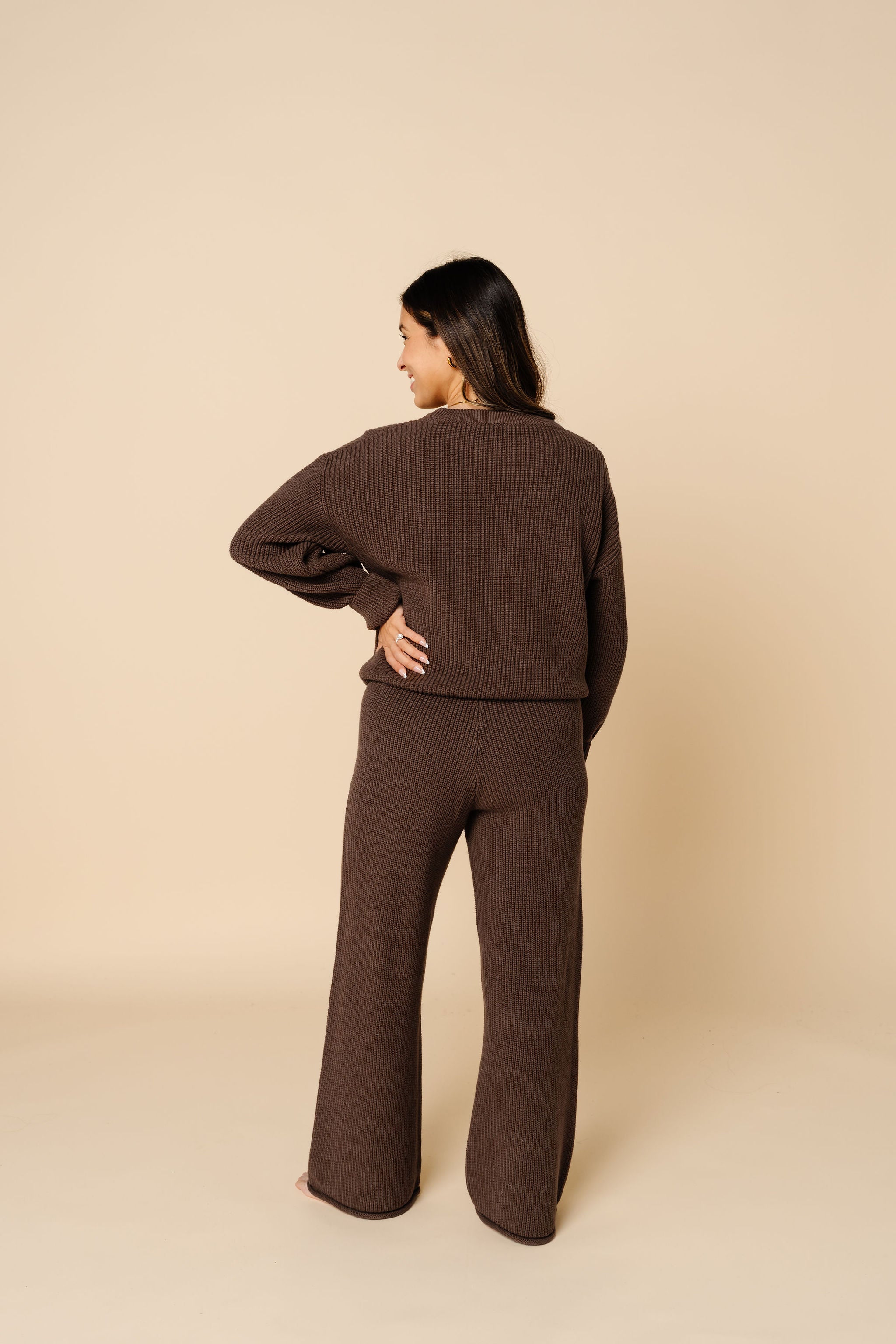 Knit Women's Chunky Sweater - Cocoa