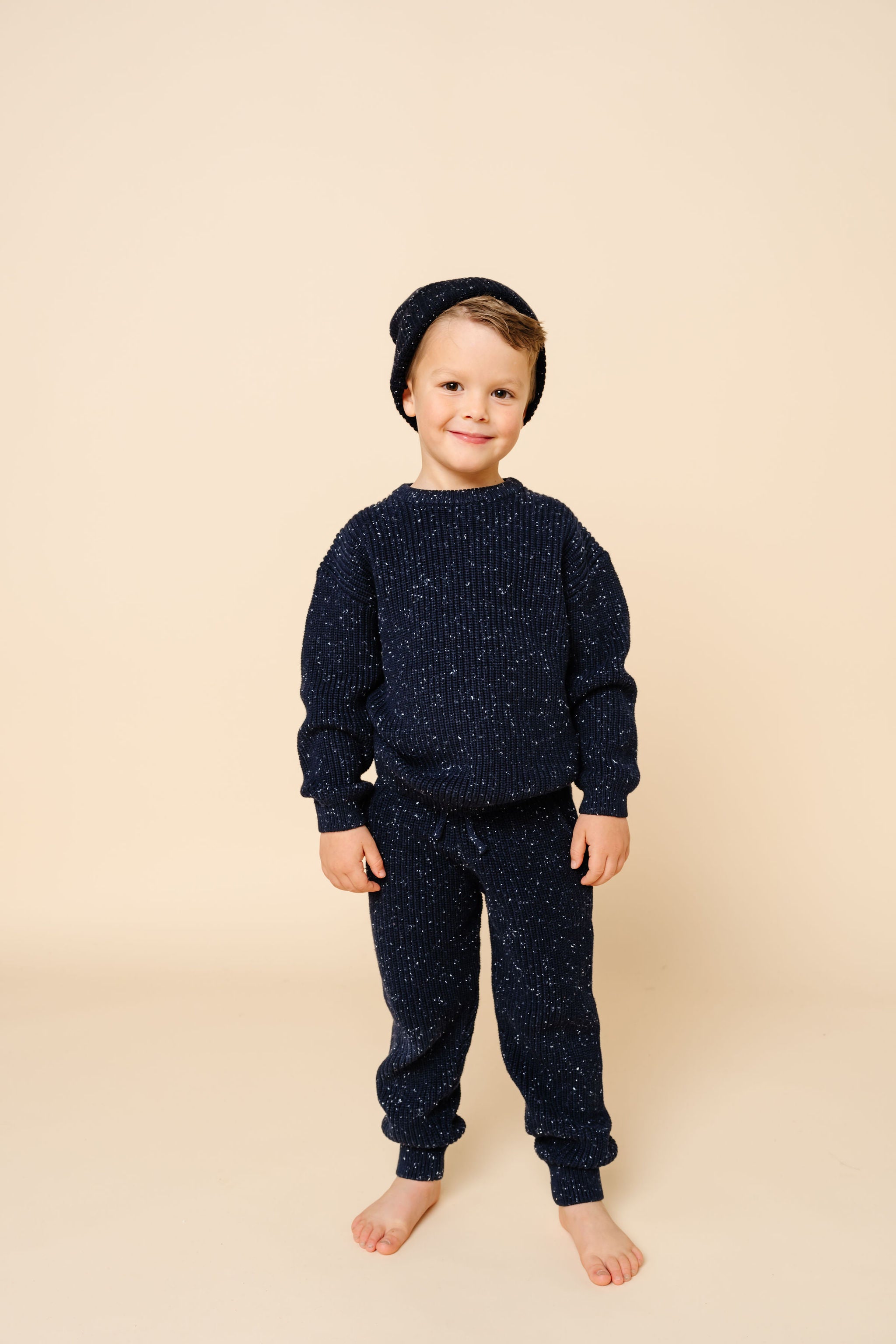 Knit Beanie - Navy Speckle