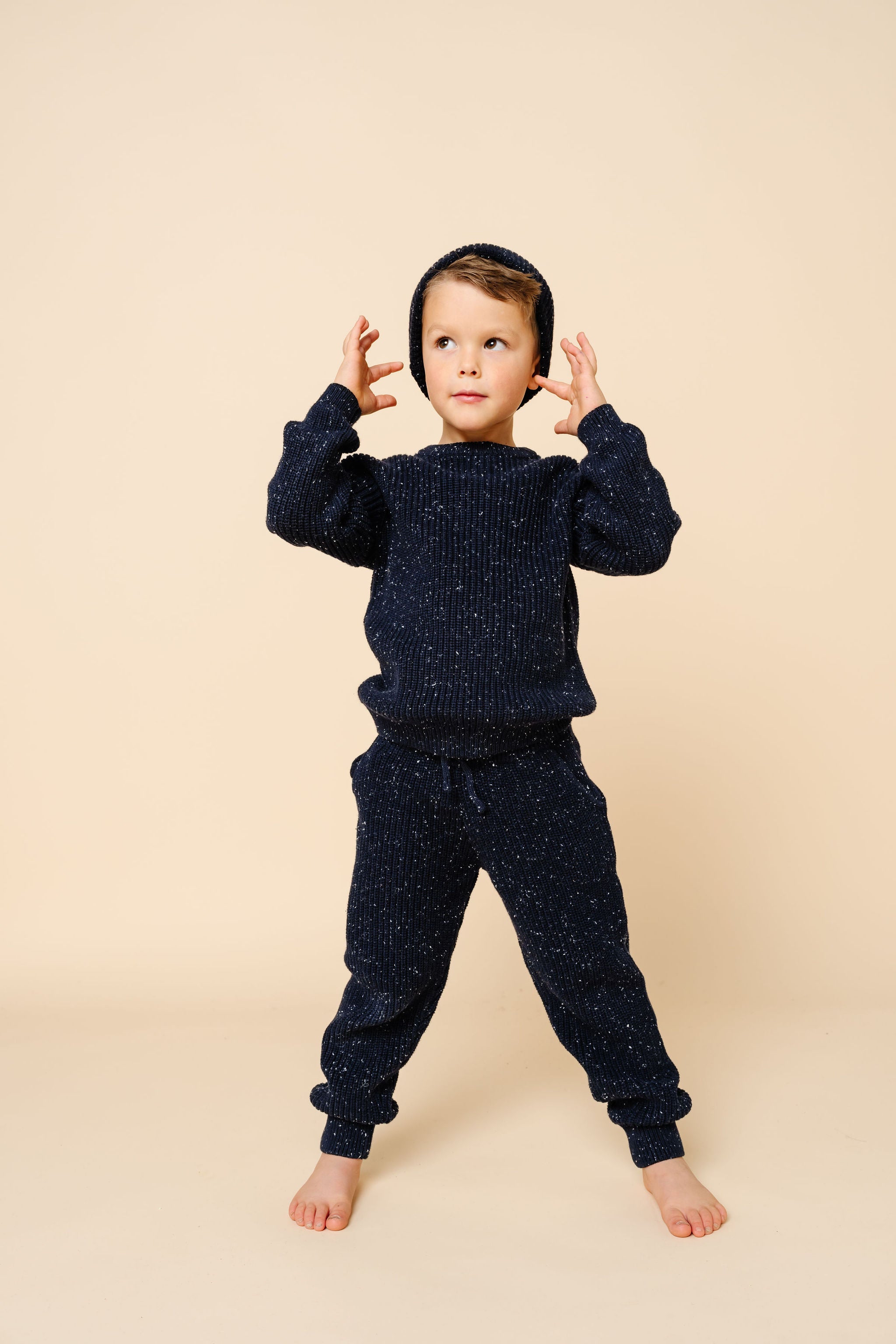 Knit Jogger Pants - Navy Speckle