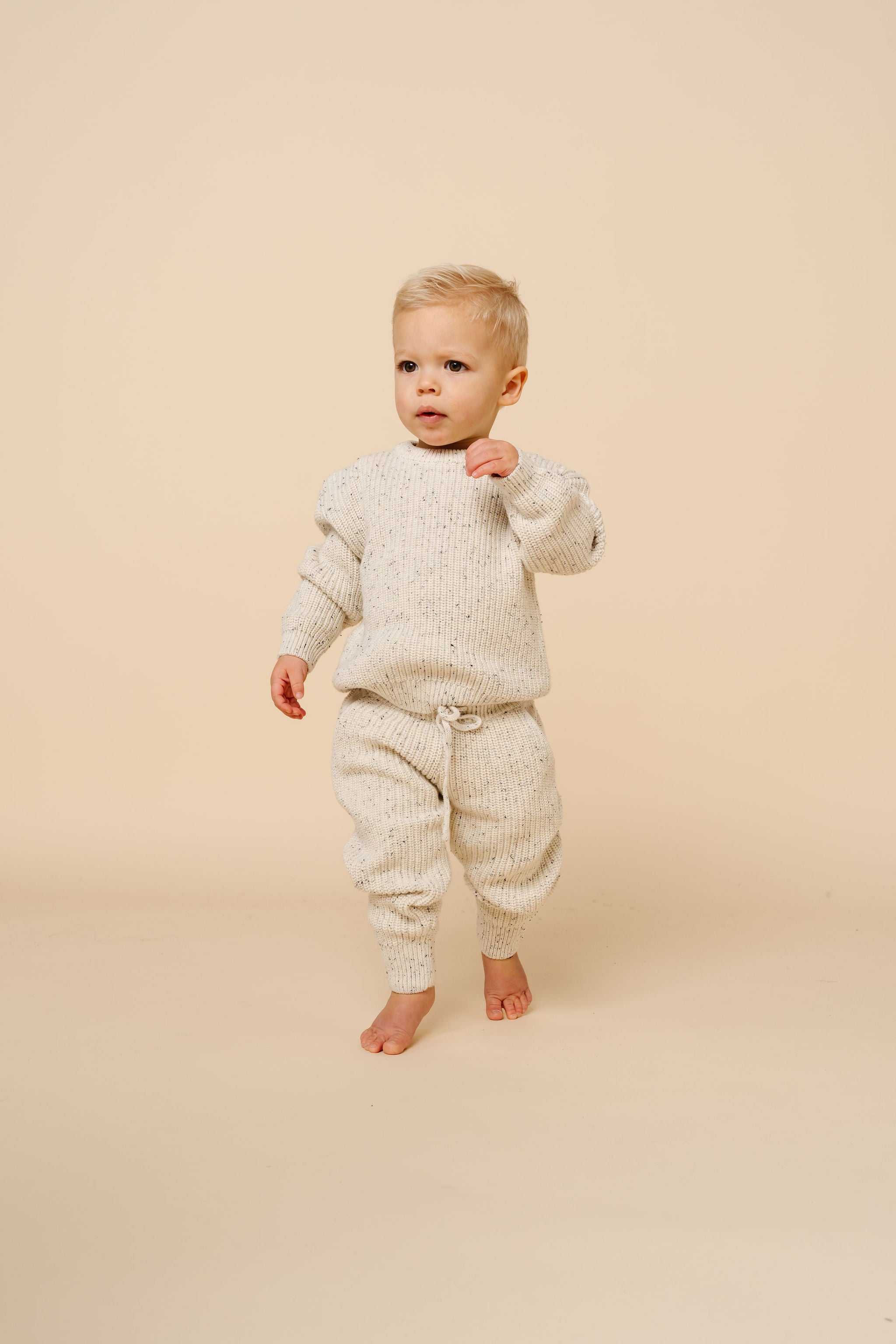 Knit Chunky Sweater - Cream Speckle