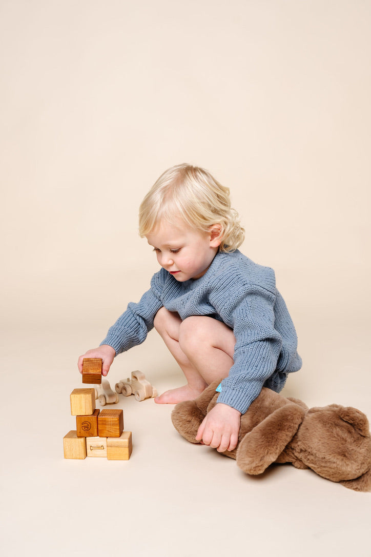 Knit Chunky Sweater - Cadet Speckle