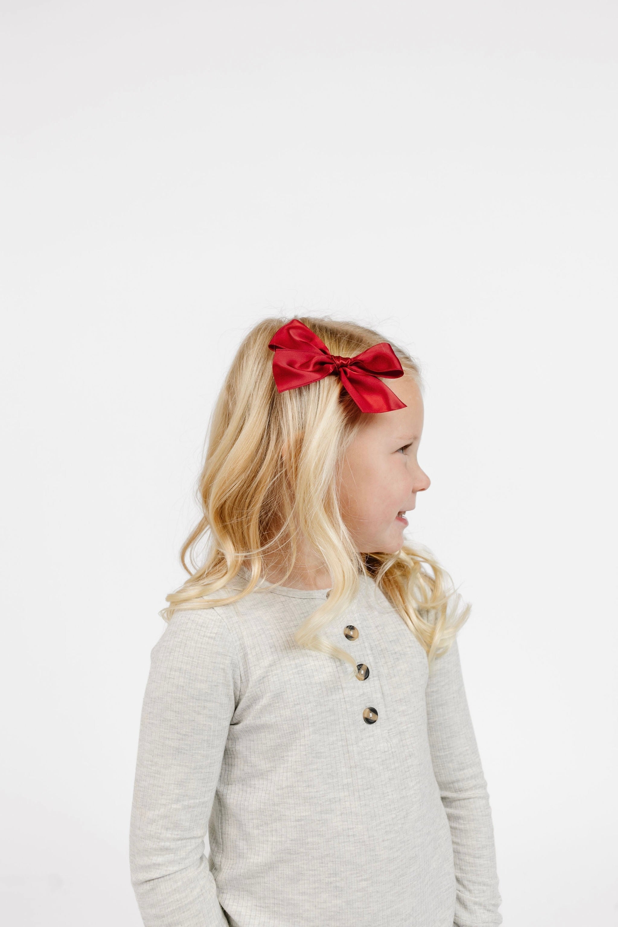 Satin Bow 3 Pack: Cherry Clips