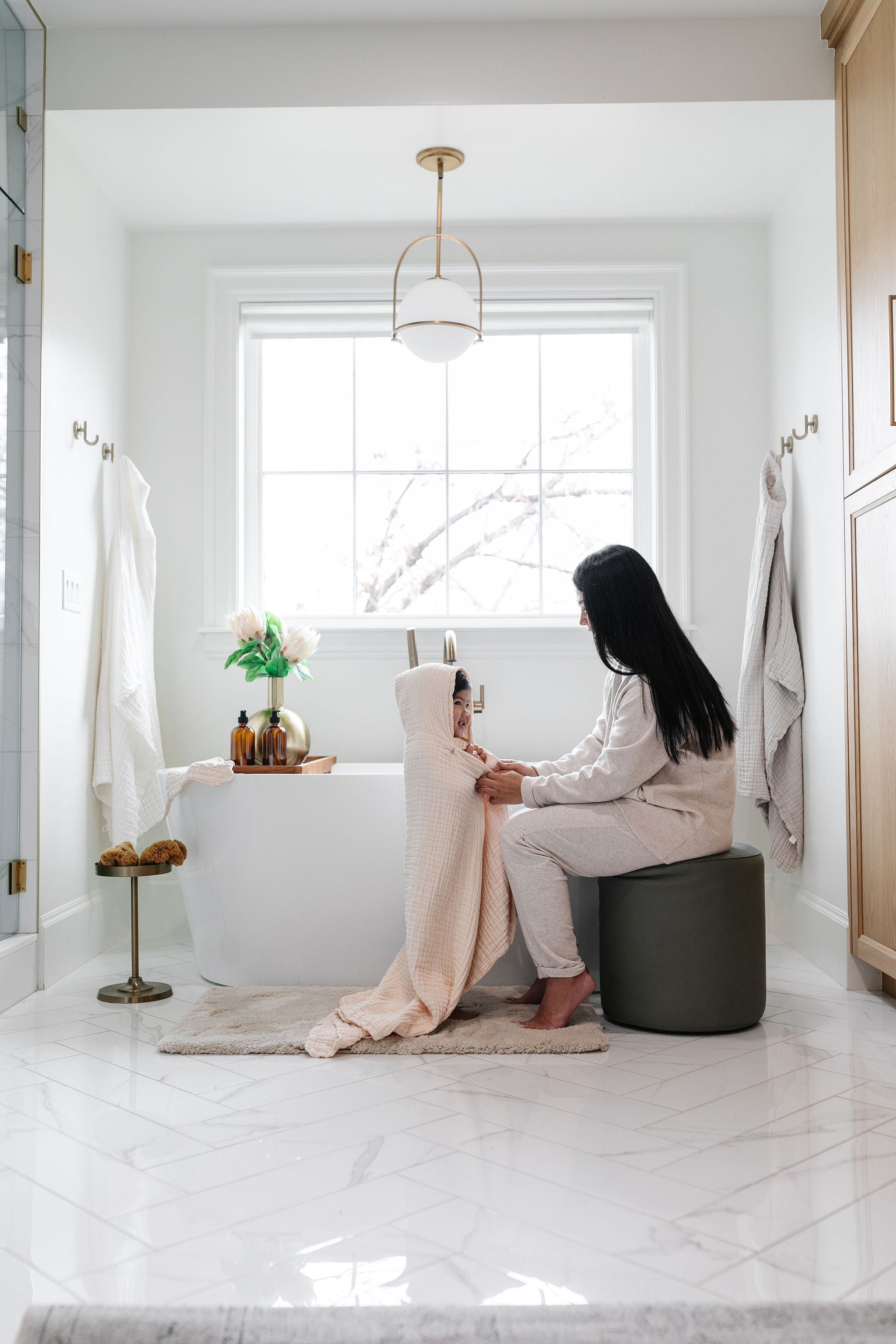 Bath - Toddler Hooded Towel - Cream