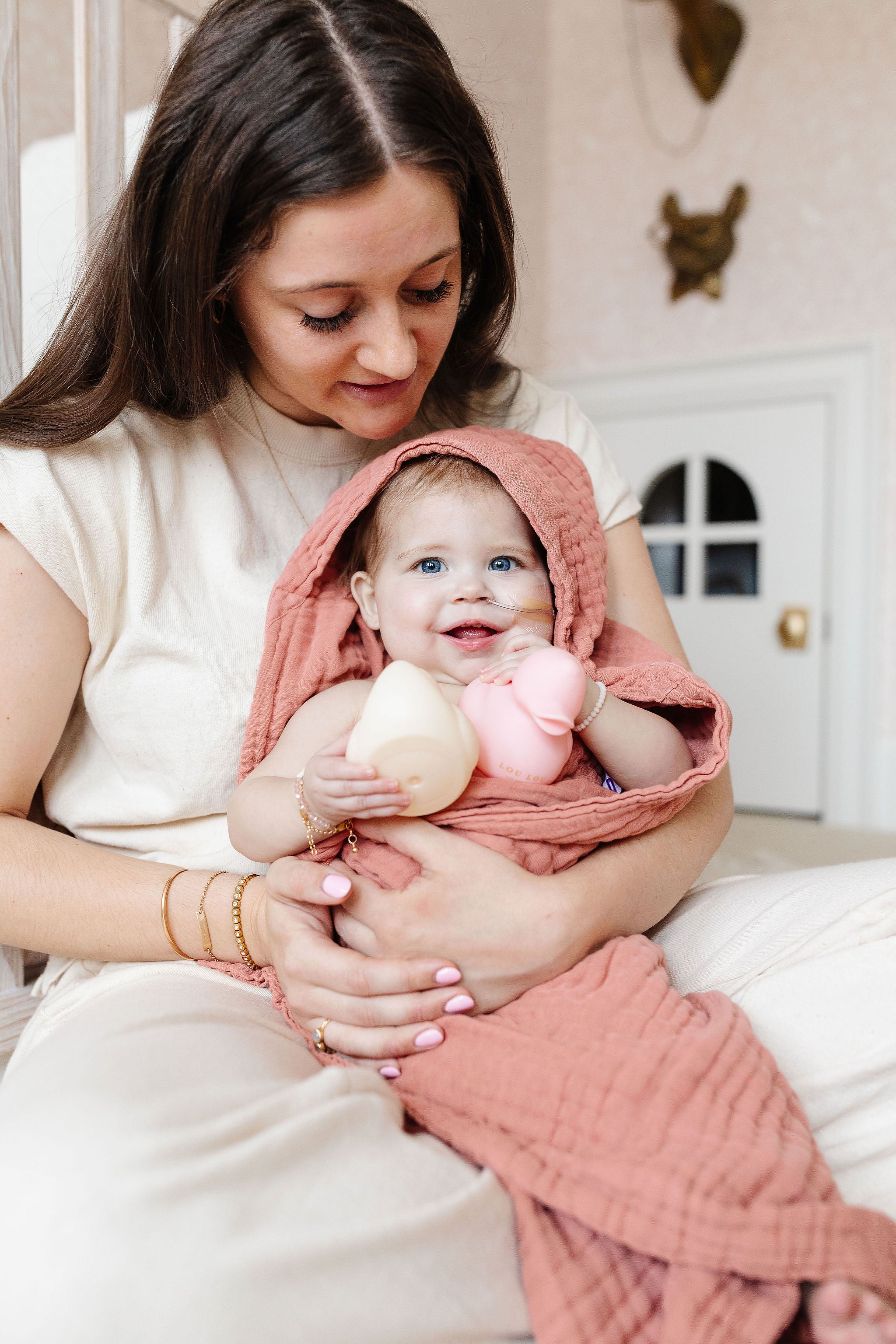 Bath - Infant Hooded Towel - Rose