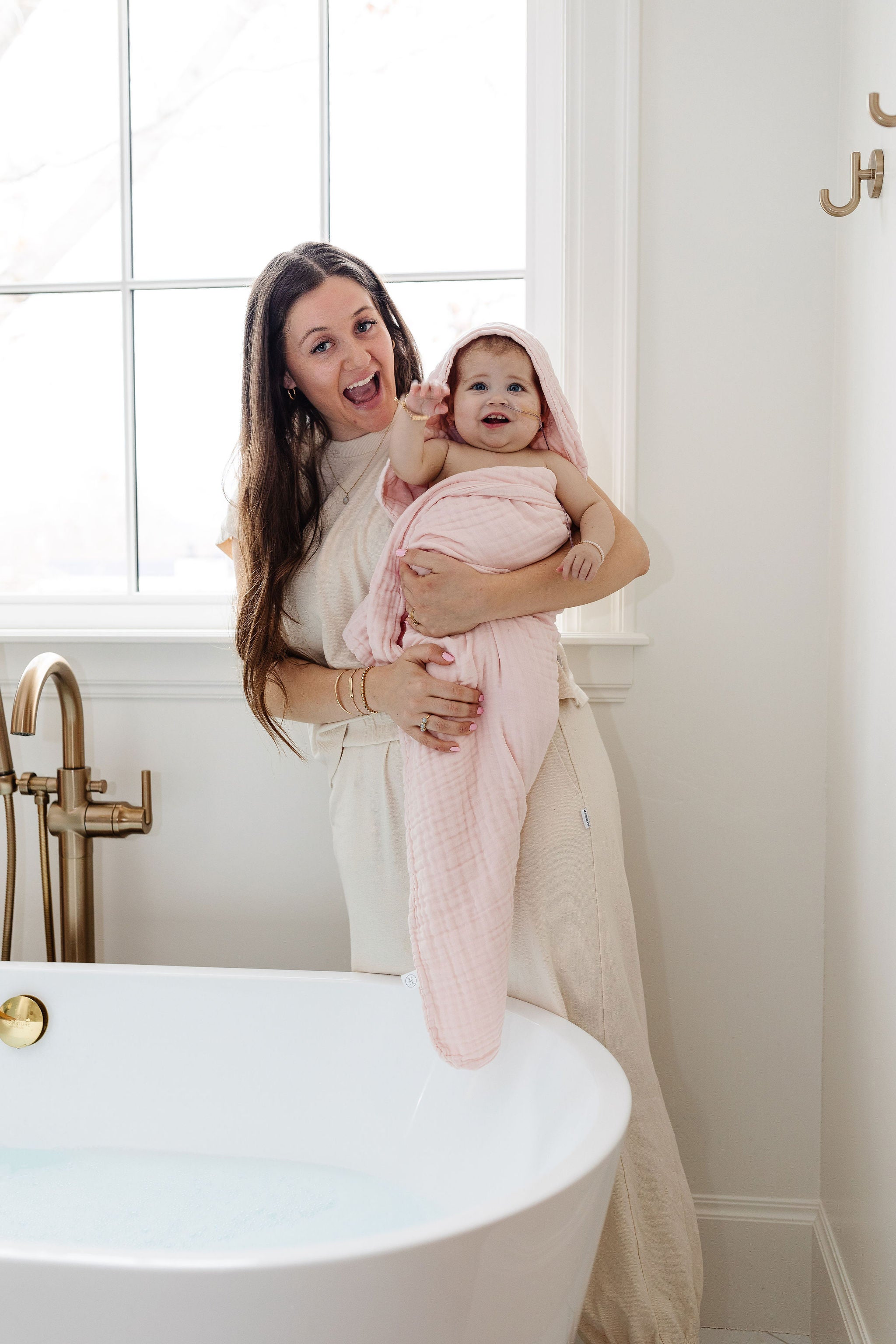 Bath - Infant Hooded Towel - Blush