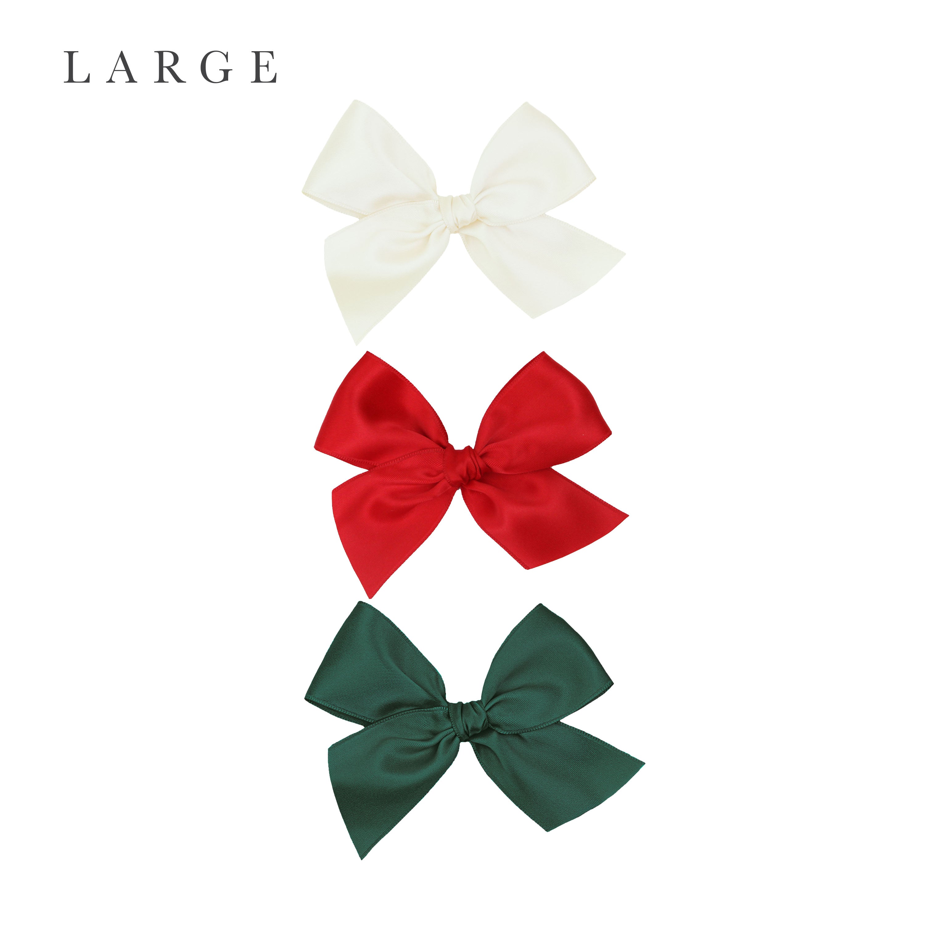 Satin Bow 3 Pack: Cherry Clips