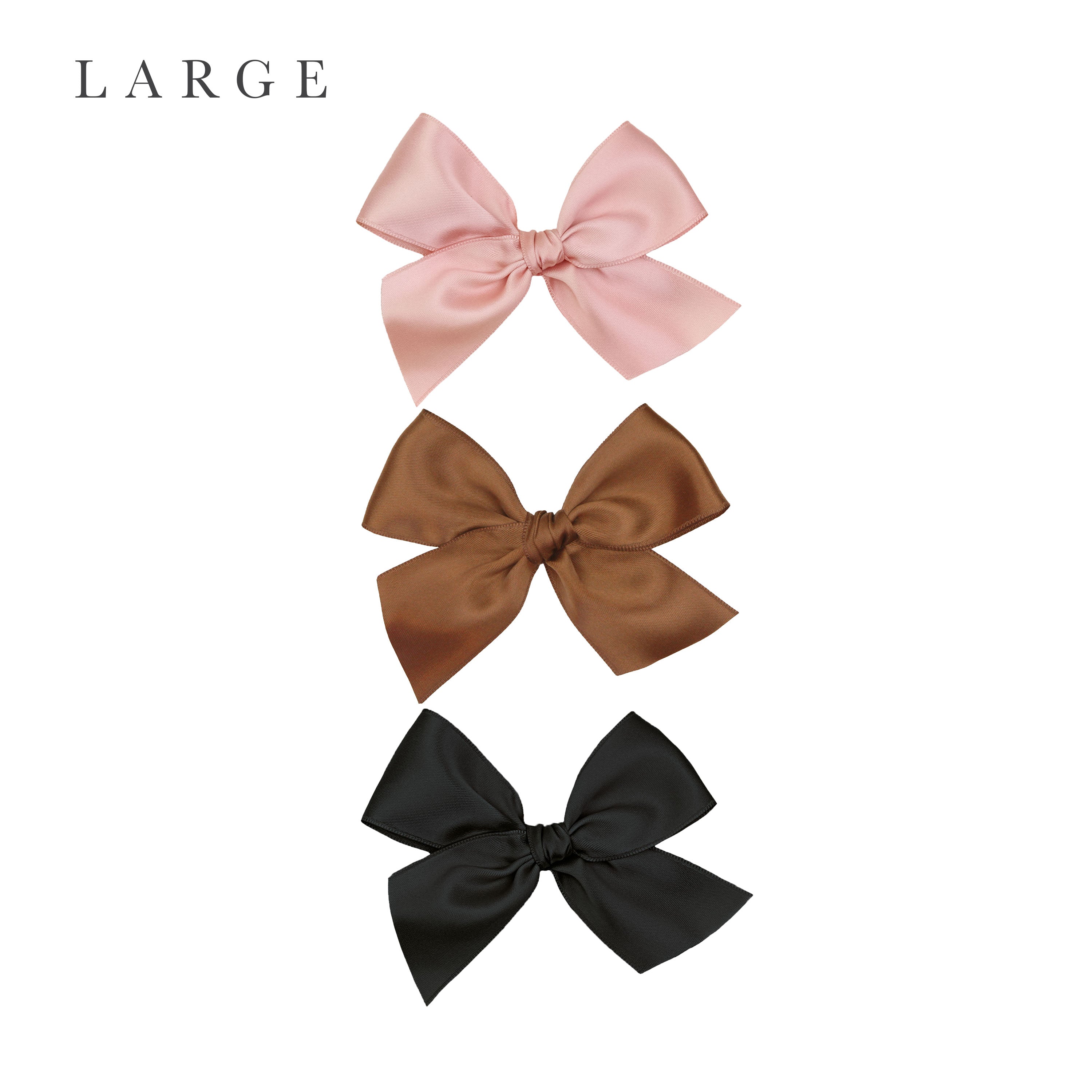 Satin Bow 3 Pack: Chocolate Clips
