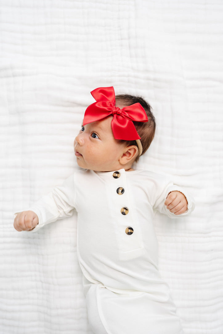 Satin Bow - Cherry Headband