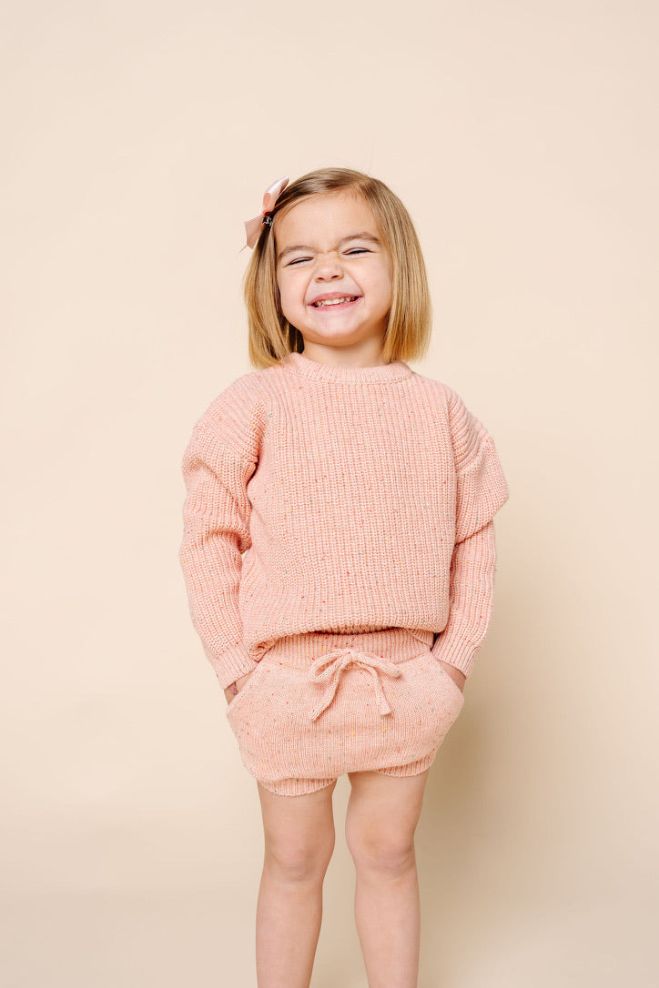 Knit Chunky Sweater - Petal Speckle