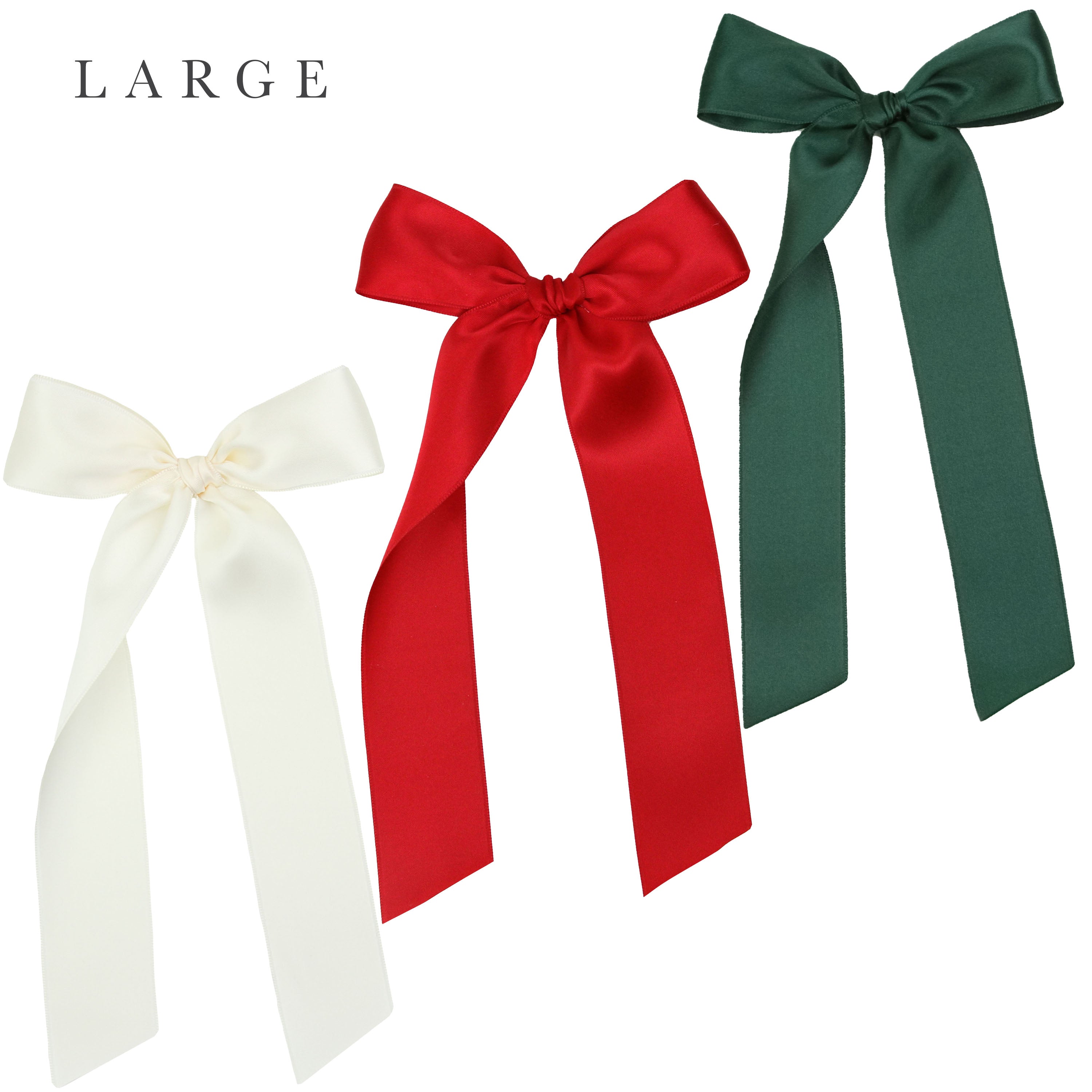 Satin Bow 3 Pack: Cherry Sash Clips
