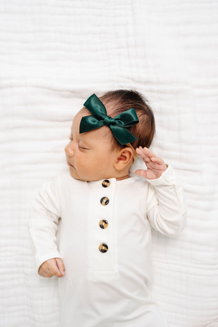 Satin Bow - Evergreen Headband