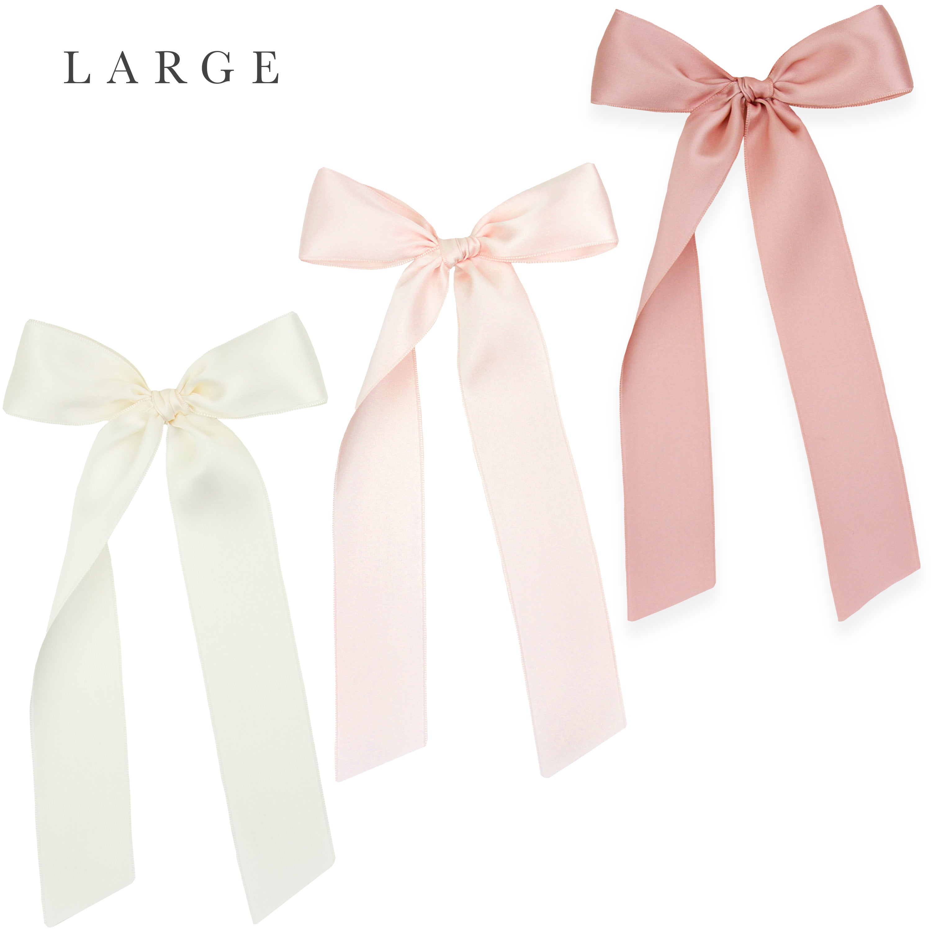 Satin Bow 3 Pack: Blush Sash Clips