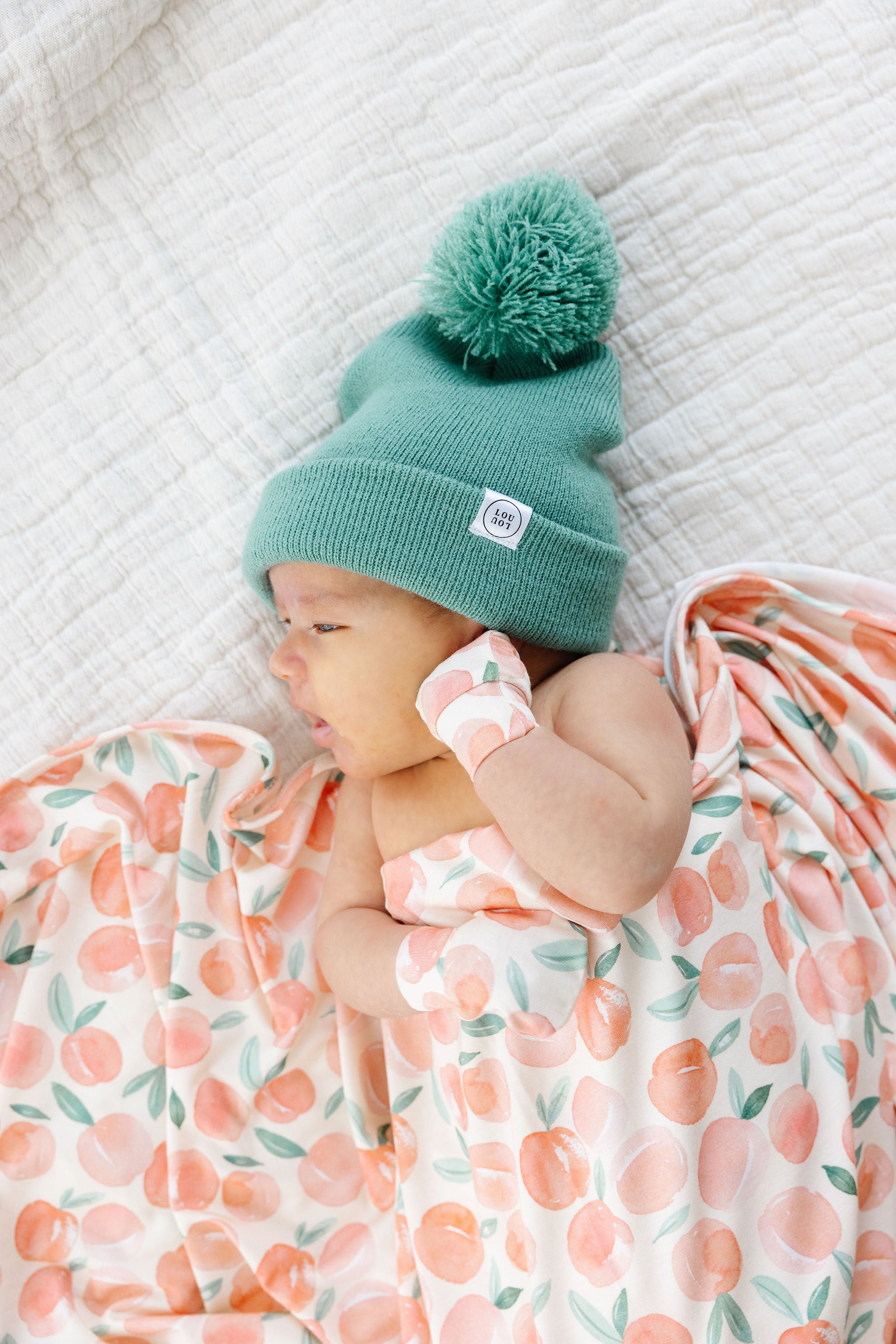Beanie with Pom - Jade Green