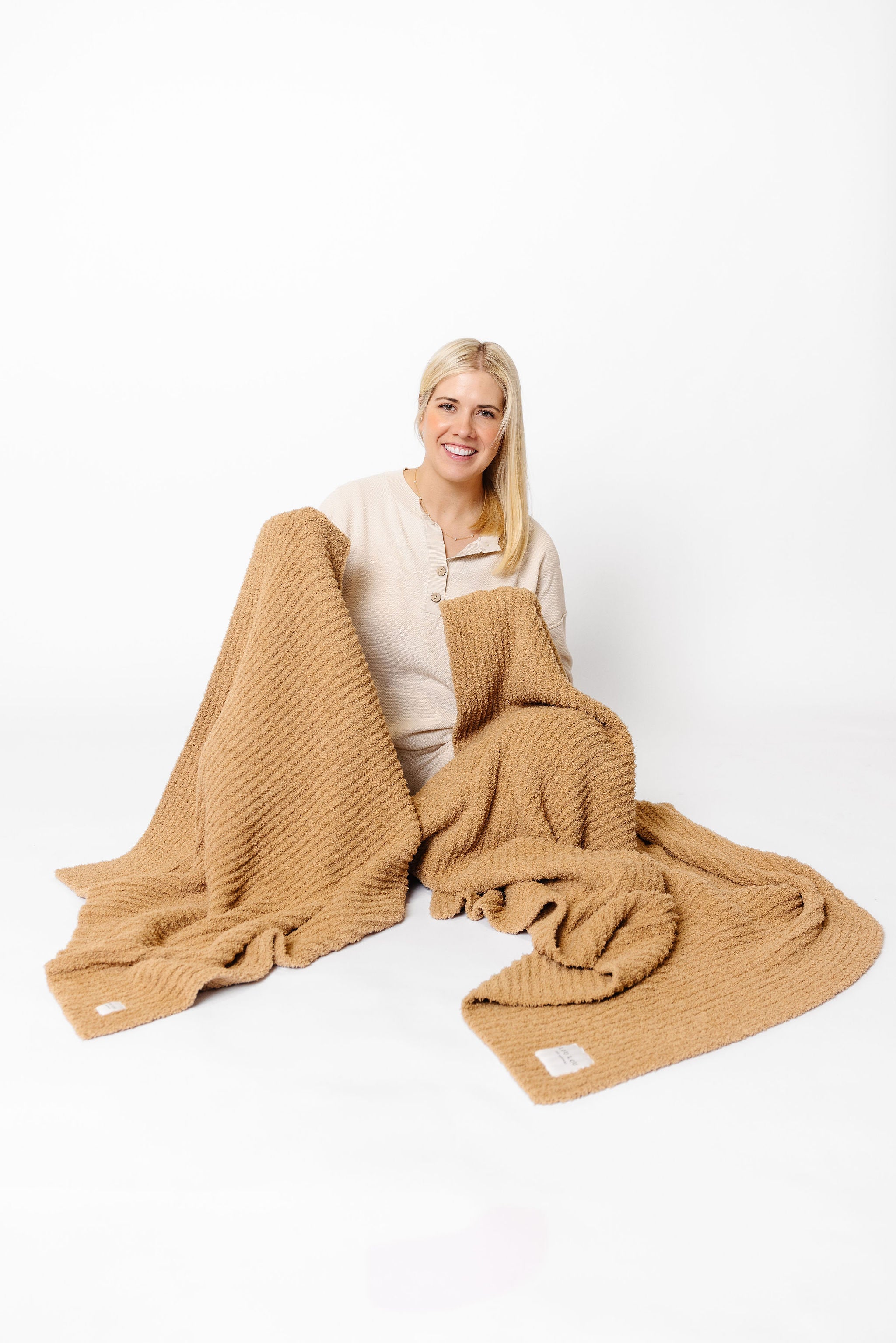 Chenille Blanket - Tan - Small & Large