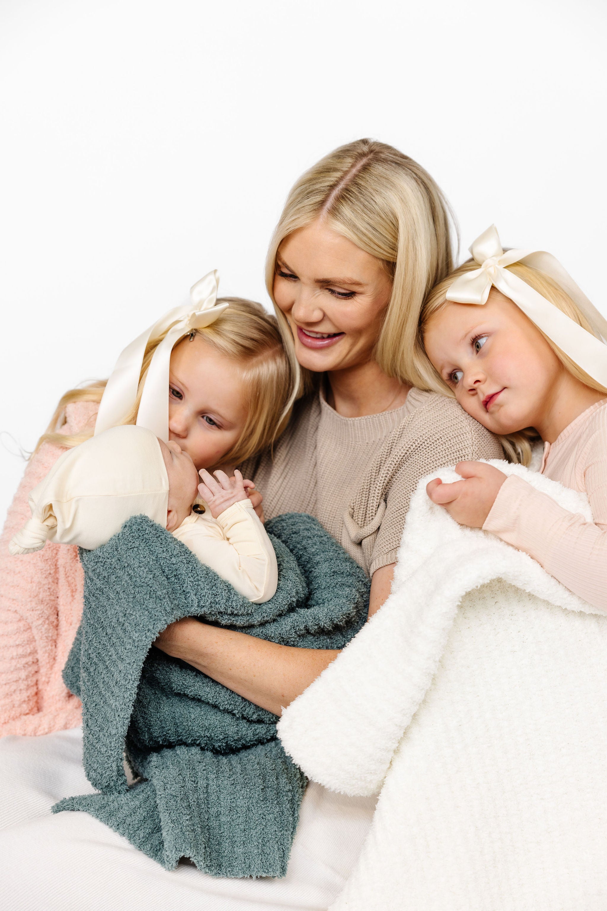 Satin Bow - Cream Sash Clip