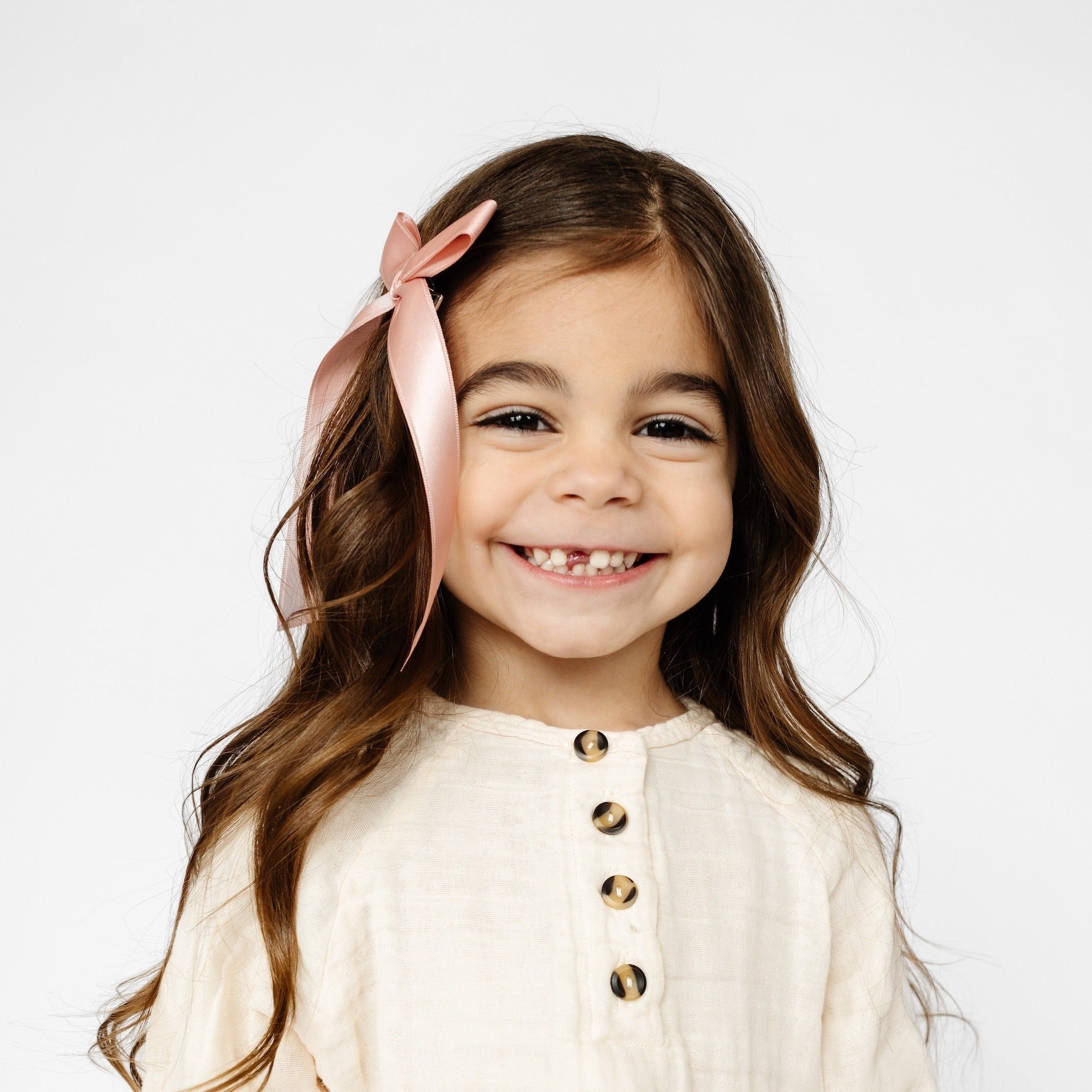 Satin Bow - French Pink Sash Clip