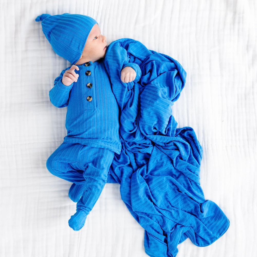 Ken Ribbed Swaddle Blanket Lou Lou & Company