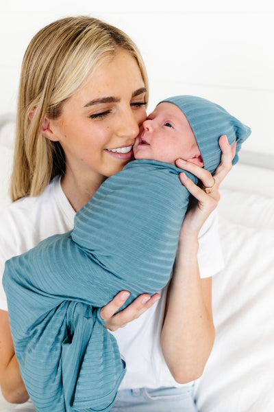 Duke Ribbed Newborn Hat Bundle (Top + Bottom)