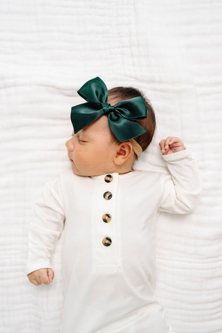 Satin Bow - Evergreen Headband