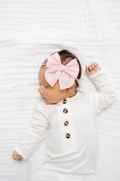 Heirloom Bow - Petal Gingham Headband