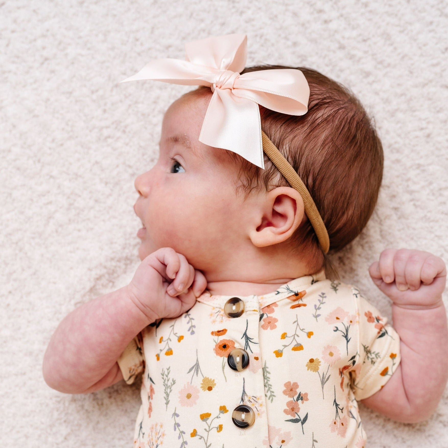 Satin Bow - Blush Headband