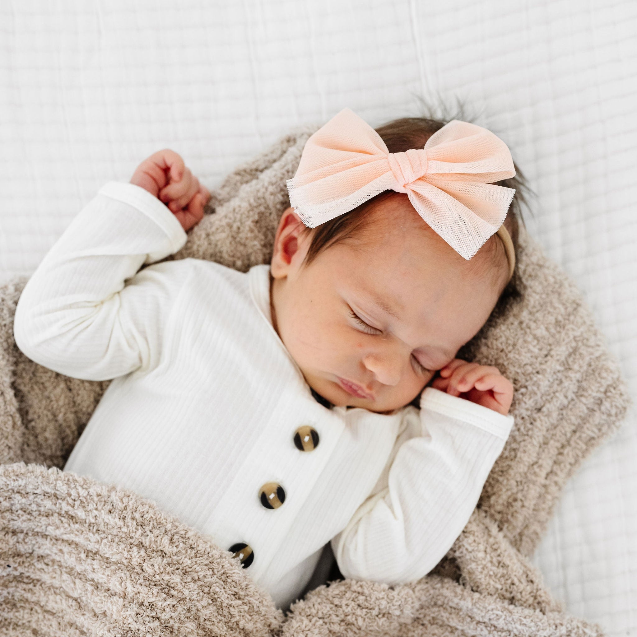 Tulle Bow 3 Pack: Blush