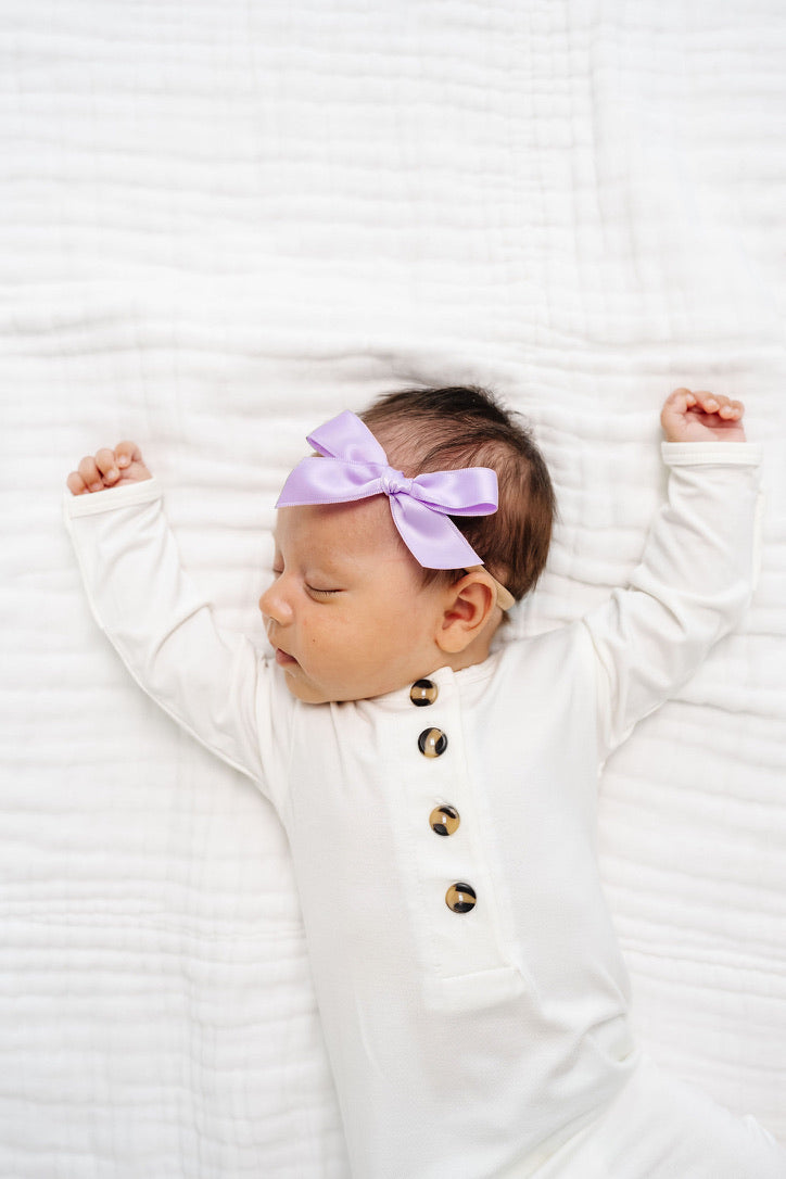 Satin Bow - Lilac Headband