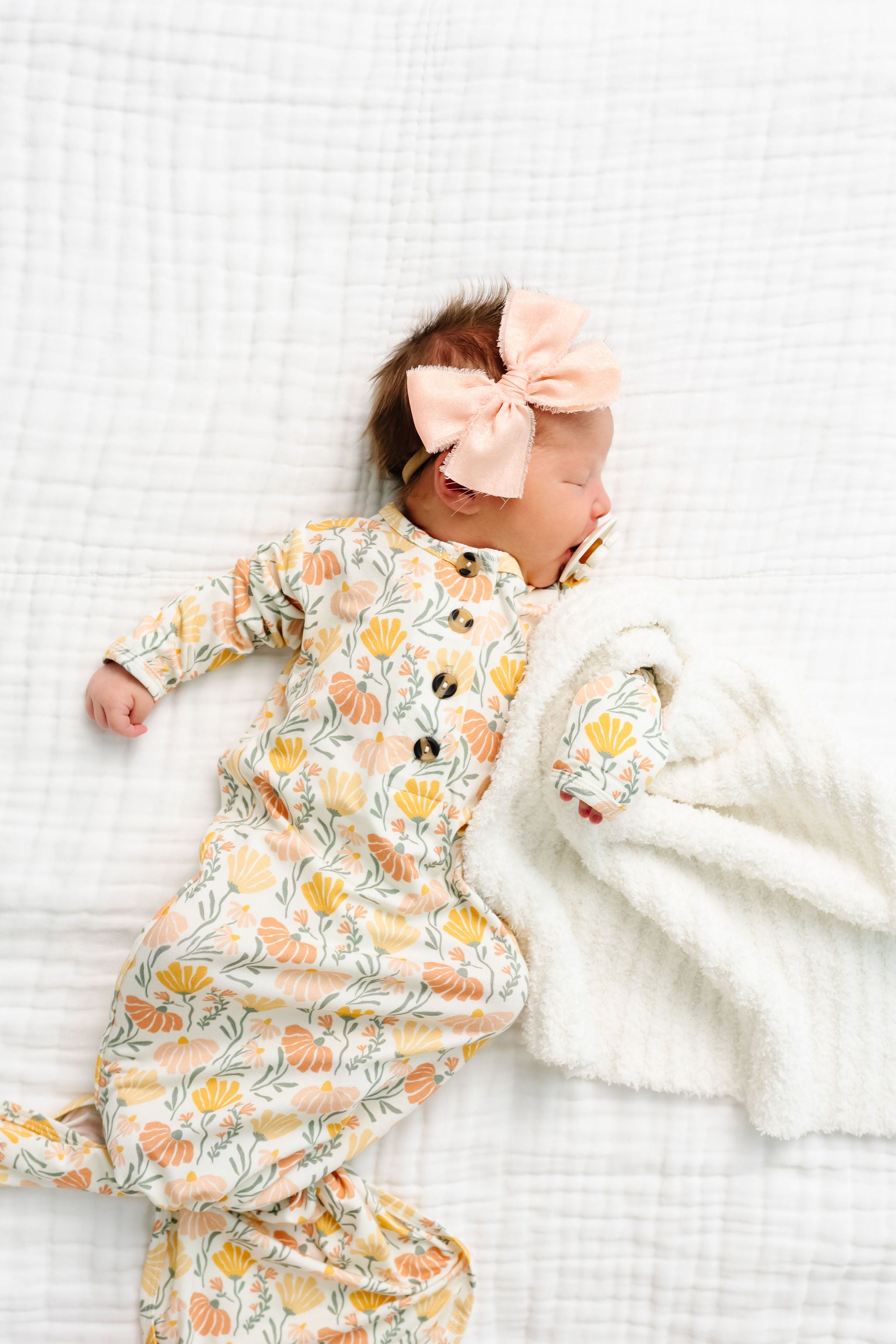 Chenille Blanket - White - Mini/Lovey