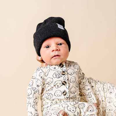 Beanie - Heathered Black