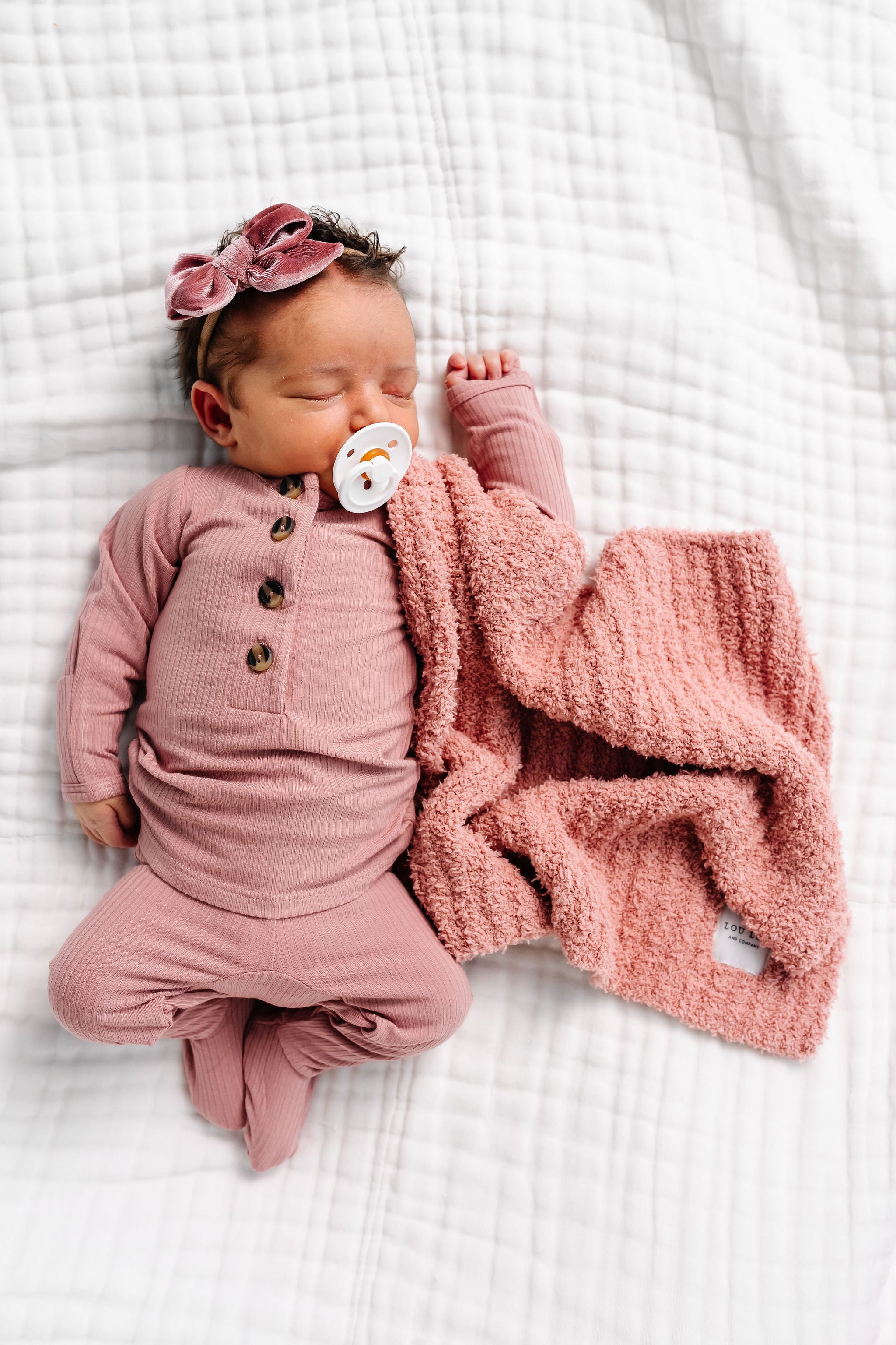 Chenille Blanket - Rose - Mini/Lovey