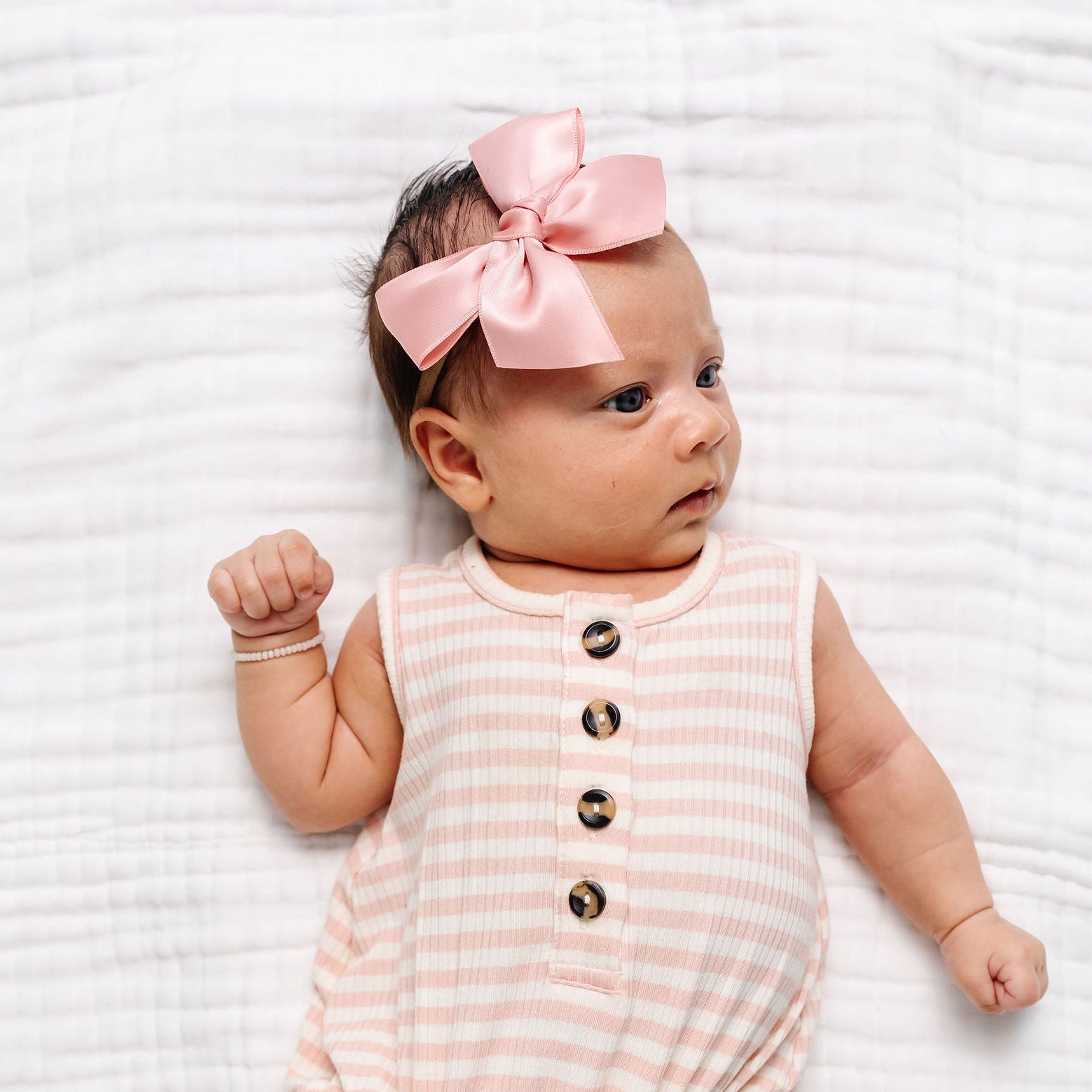 Satin Bow - French Pink Headband