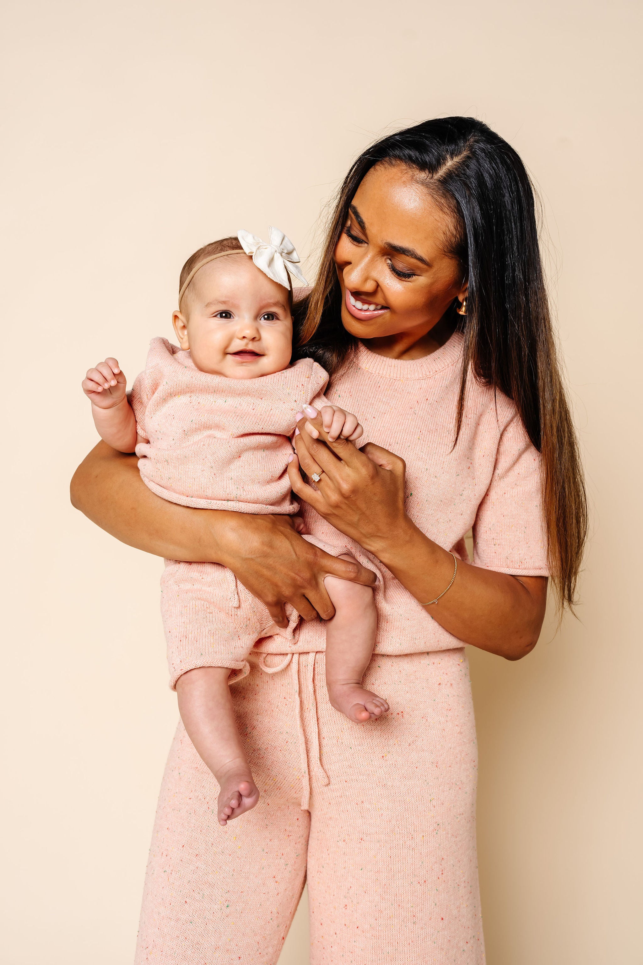 Knit Short Sleeve Tee - Petal Speckle