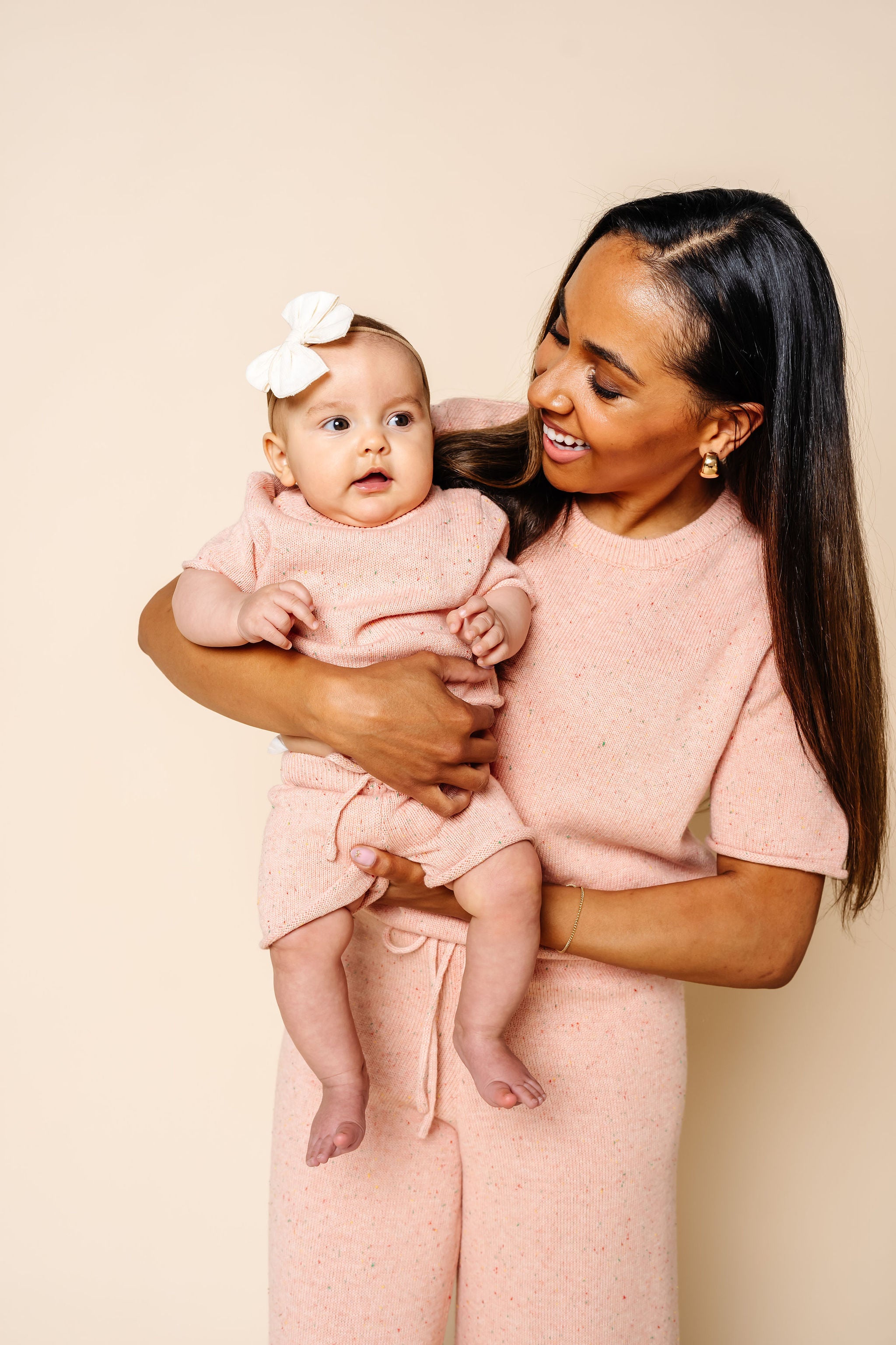 Knit Short Sleeve Tee - Petal Speckle