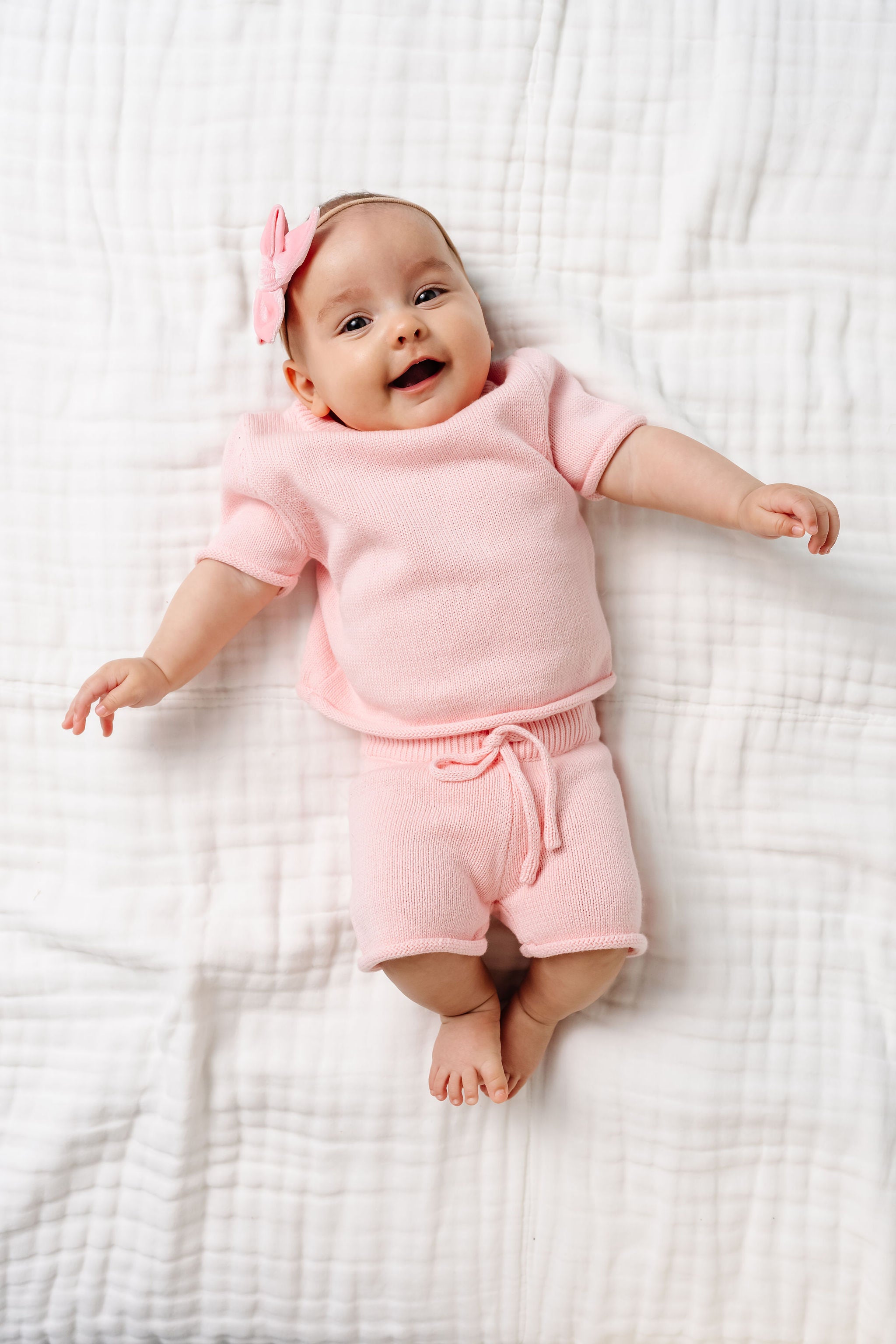 Knit Short Sleeve Tee - Blush