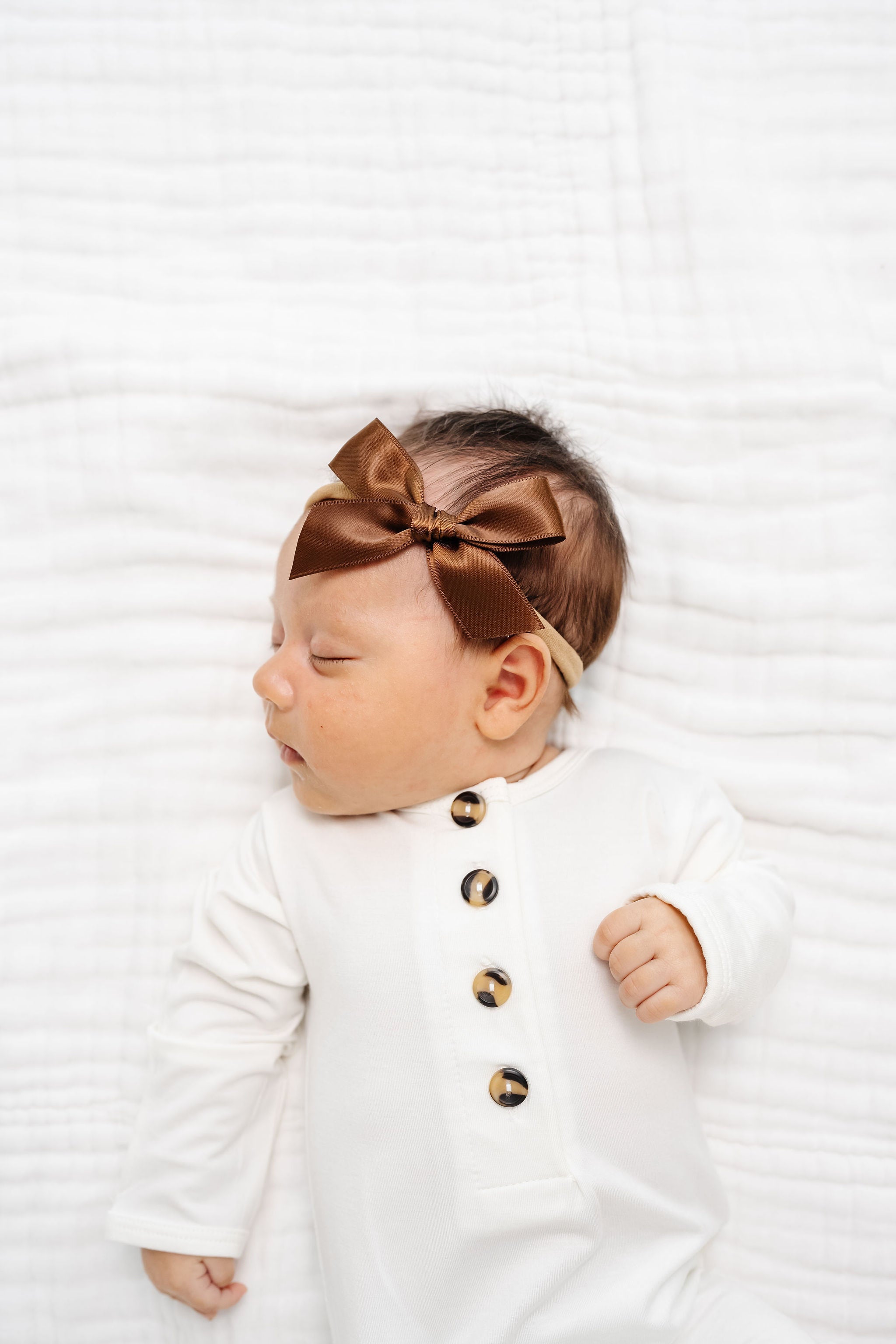 Satin Bow - Chocolate Headband