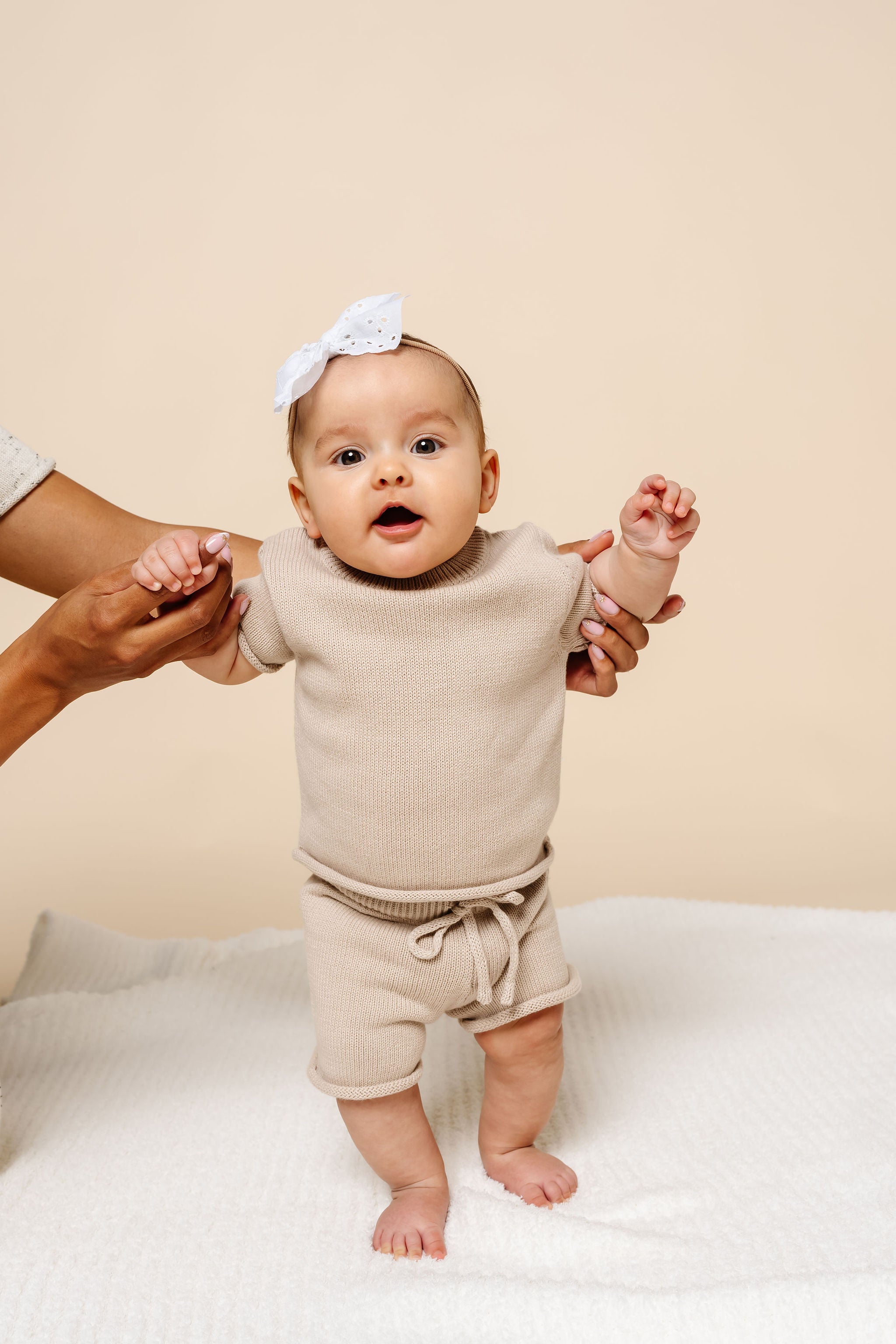 Knit Short Sleeve Tee - Tan