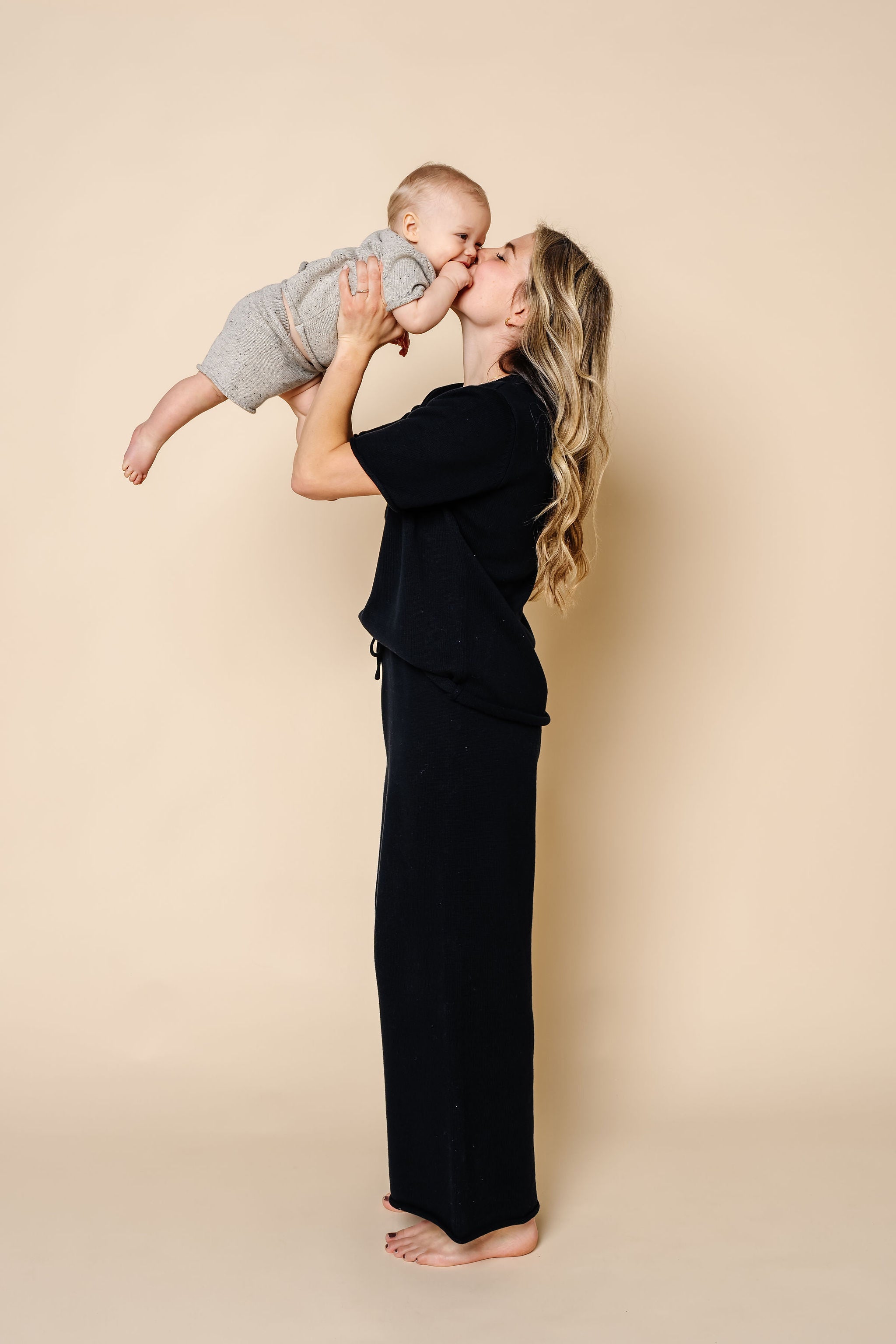 Knit Short Sleeve Tee - Grey Speckle