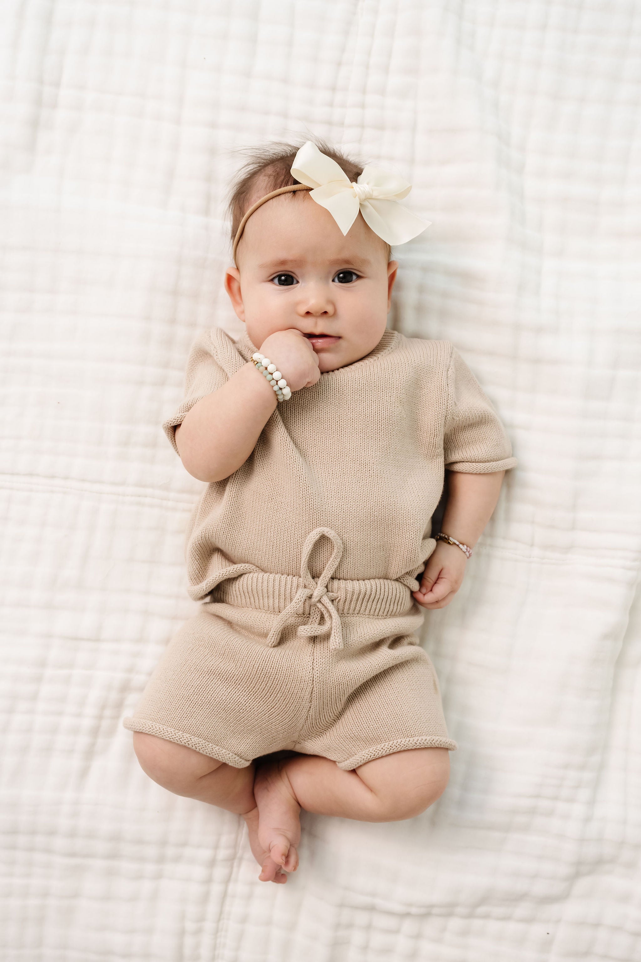 Knit Short Sleeve Tee - Tan