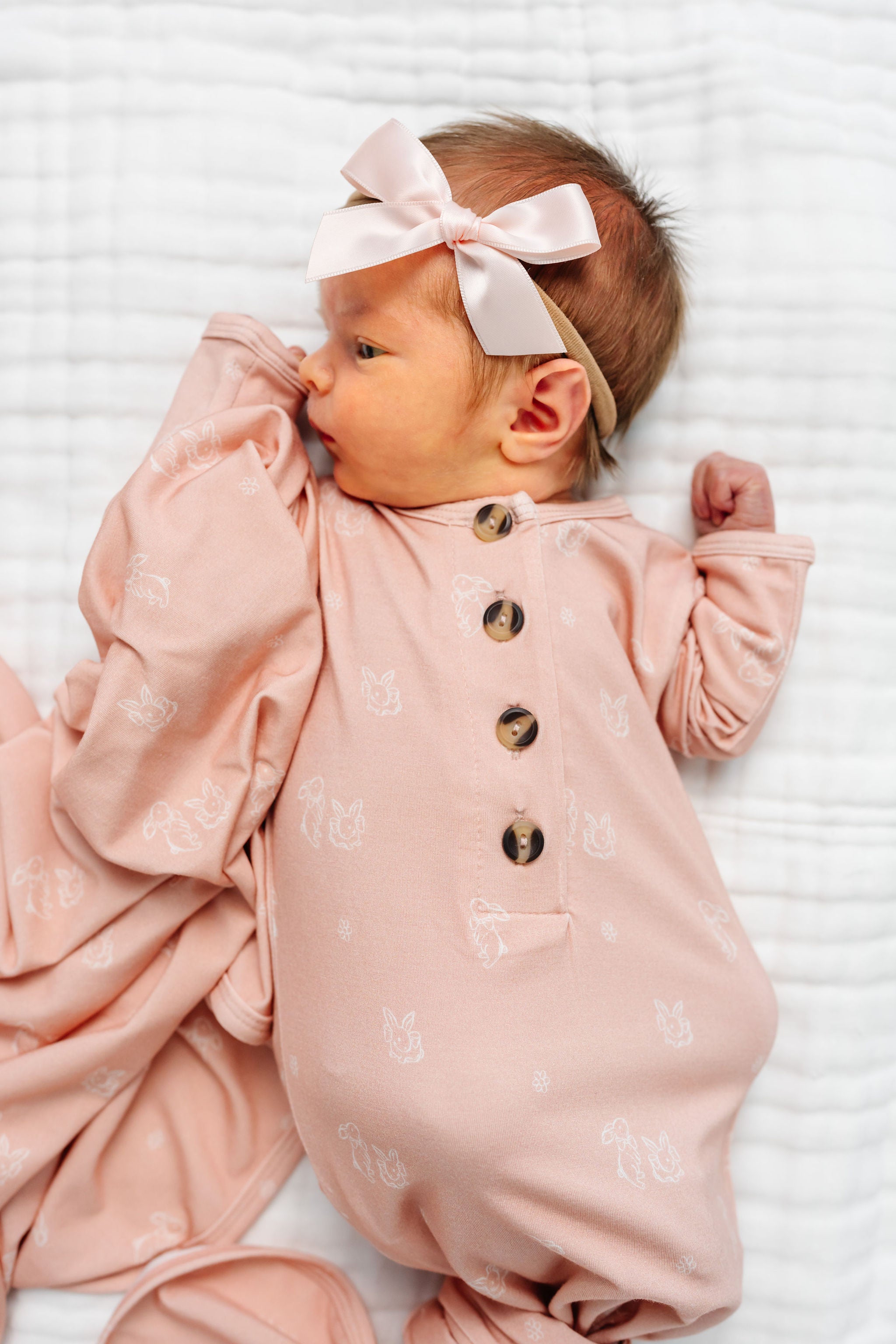 Satin Bow - Blush Headband