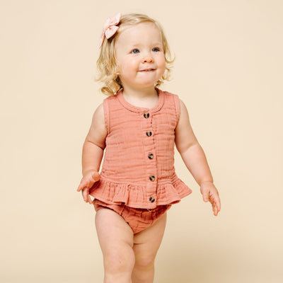 Ruffle Tank + Bloomer Set - Rose