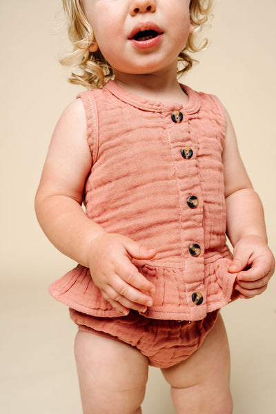 Ruffle Tank - Rose